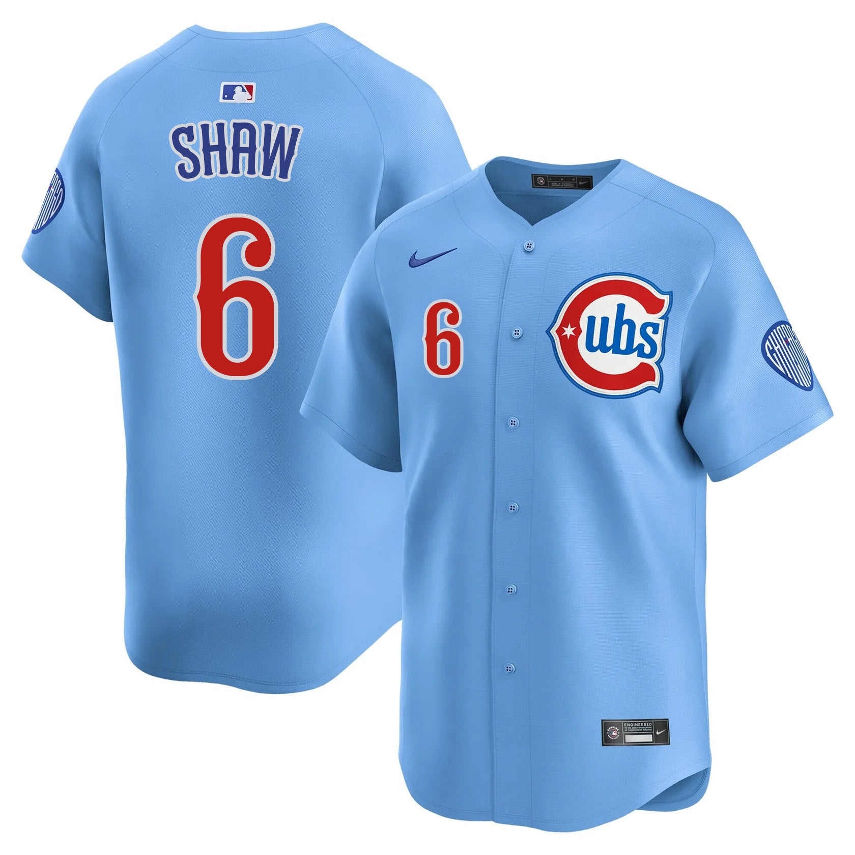 Matt Shaw Chicago Cubs Nike Men's Baby Blue 2nd Alternate Limited Jersey、mySite、vikingsvslions