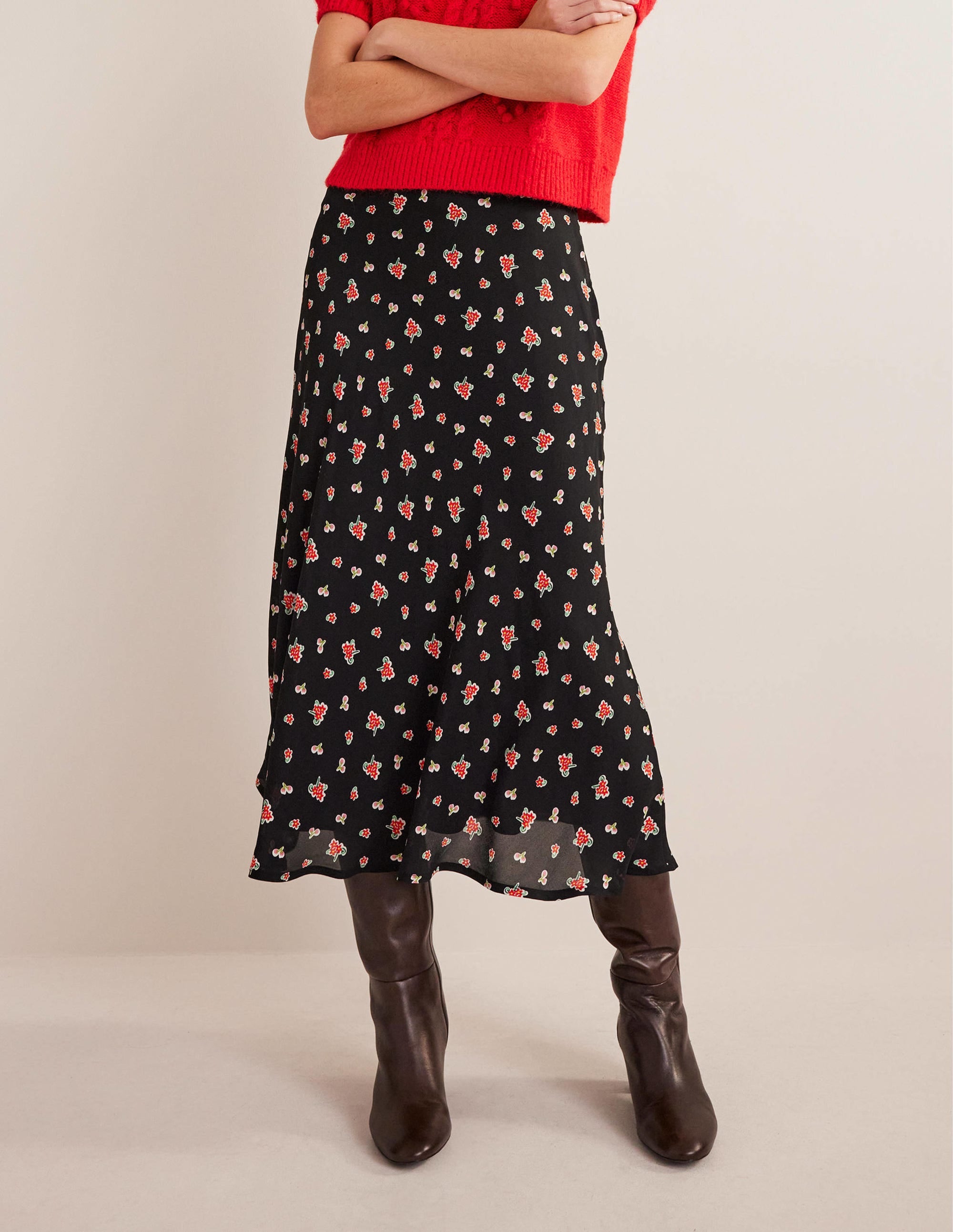  Cecelia Midi Skirt-Black, Rose Pop、mySite、ashleygrahame