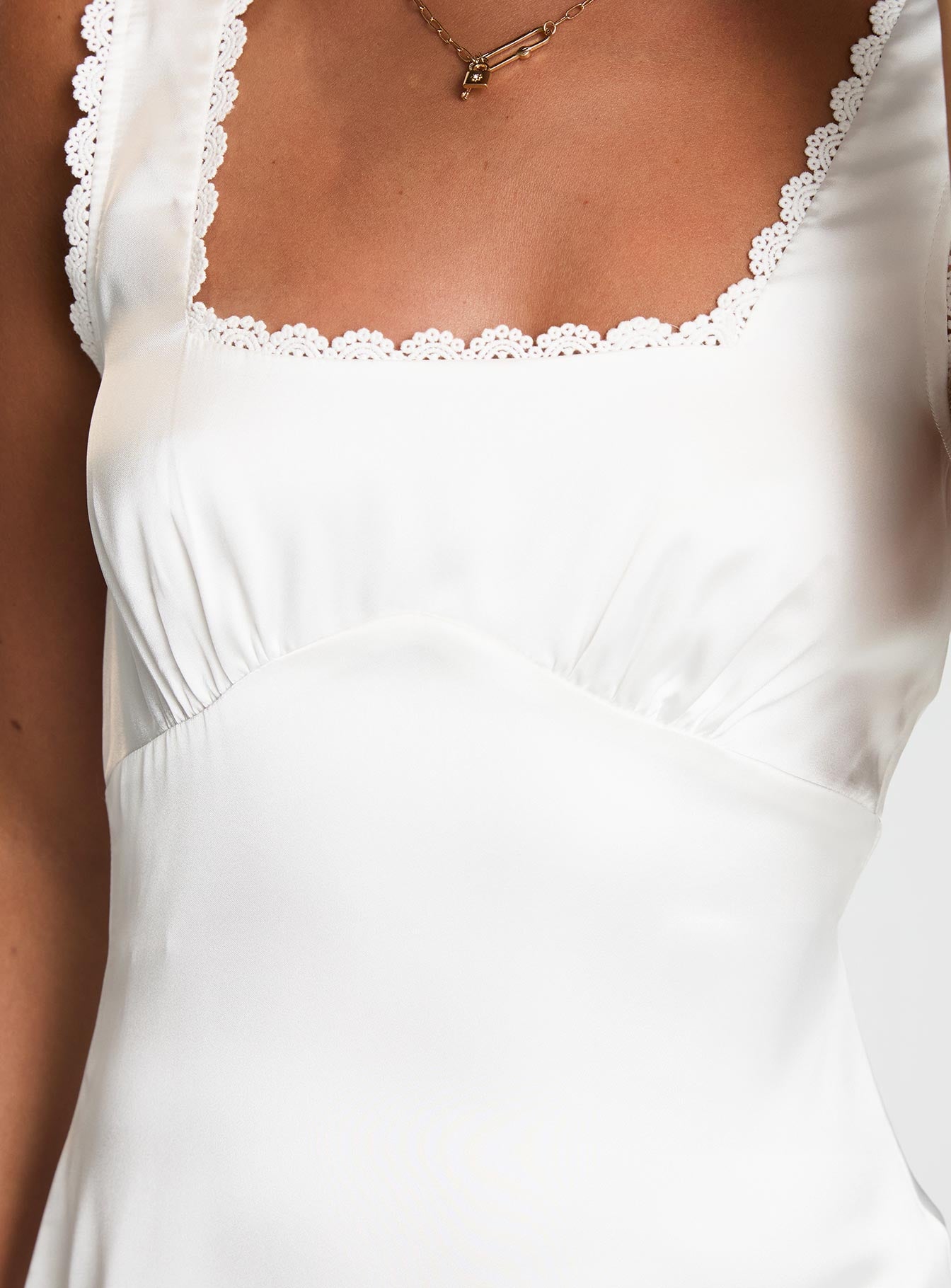 Dasha Satin Mini Dress White、mySite、solidvoid