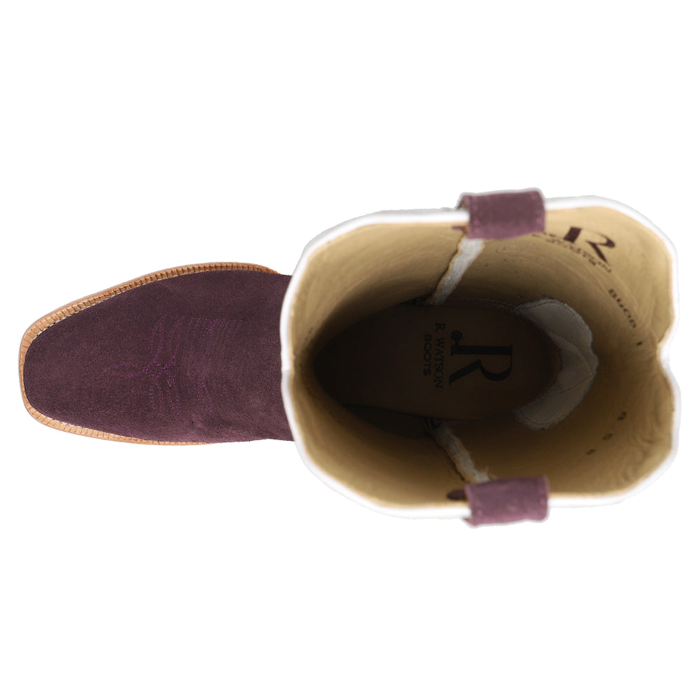 Rough Out Plum Embroidered Narrow Square Toe Cowboy Boots、mySite、gtrtttuynbv