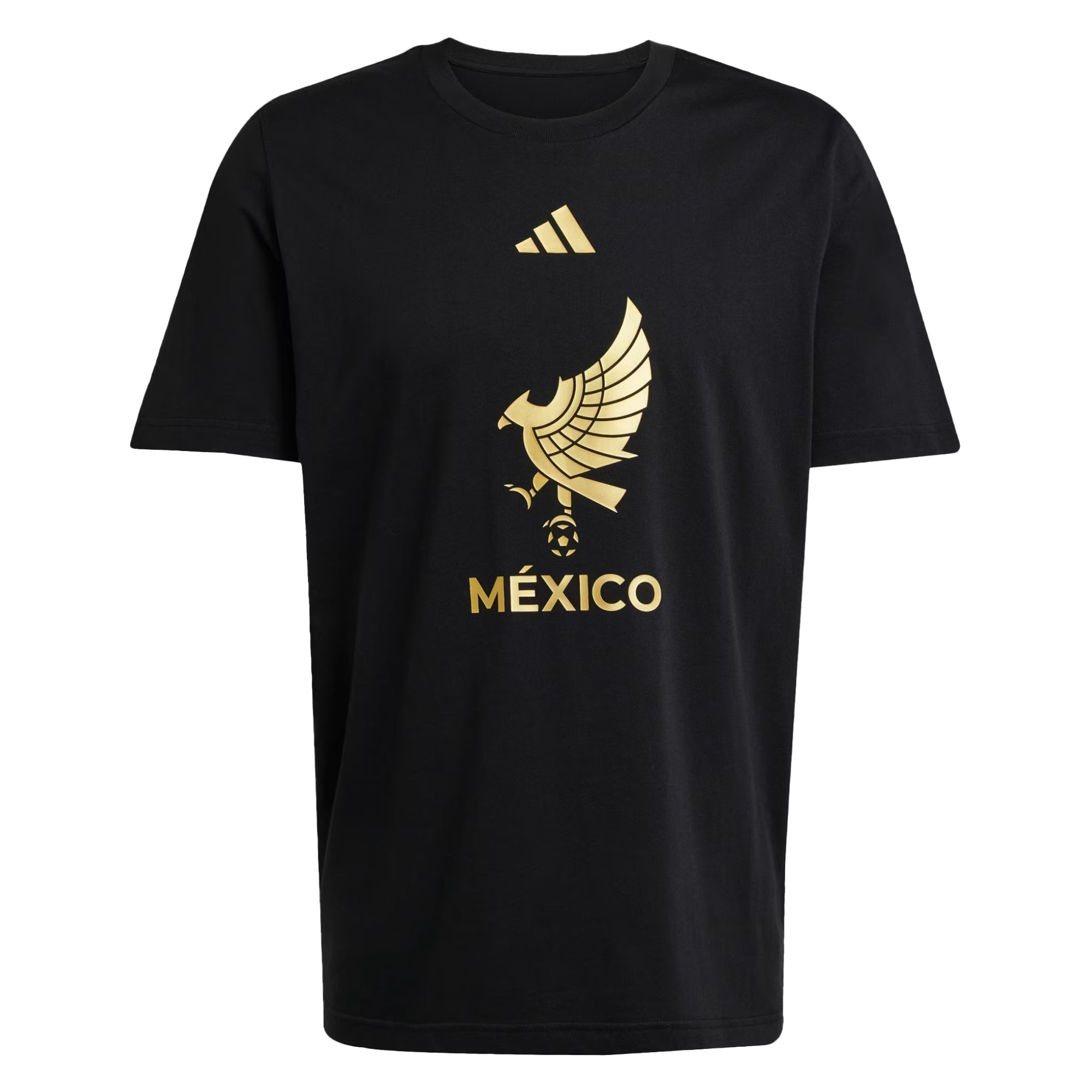 adidas Men's Mexico Gold 2025/26 DNA Tee Black/Gold、mySite、noshort