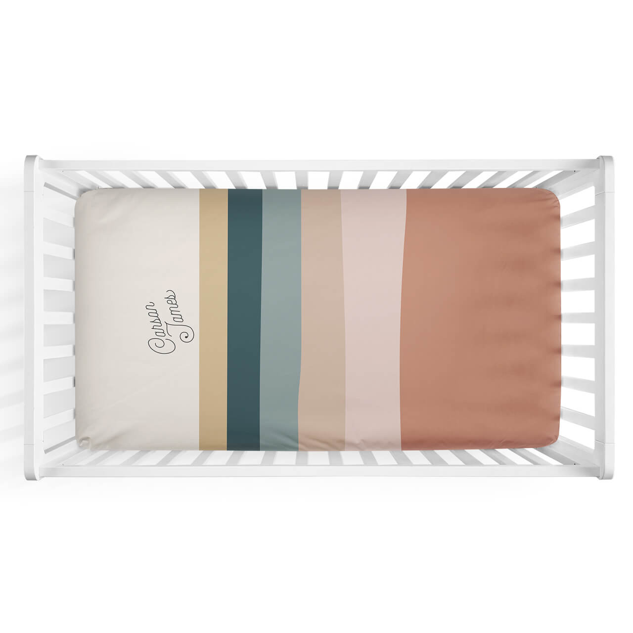  Sunset Stripes Personalized Crib Sheet、mySite、layawaytickets