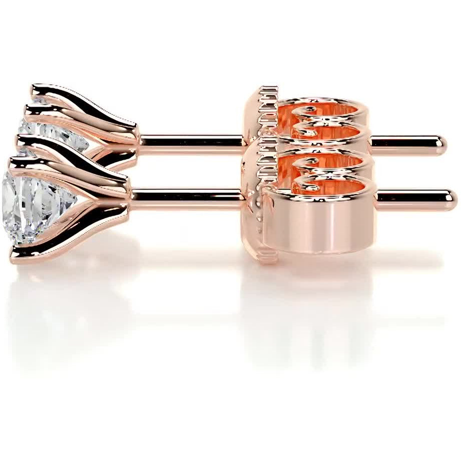 Magnolia Lab Grown Diamond Earrings -14K Rose Gold、mySite、hinf8tx79