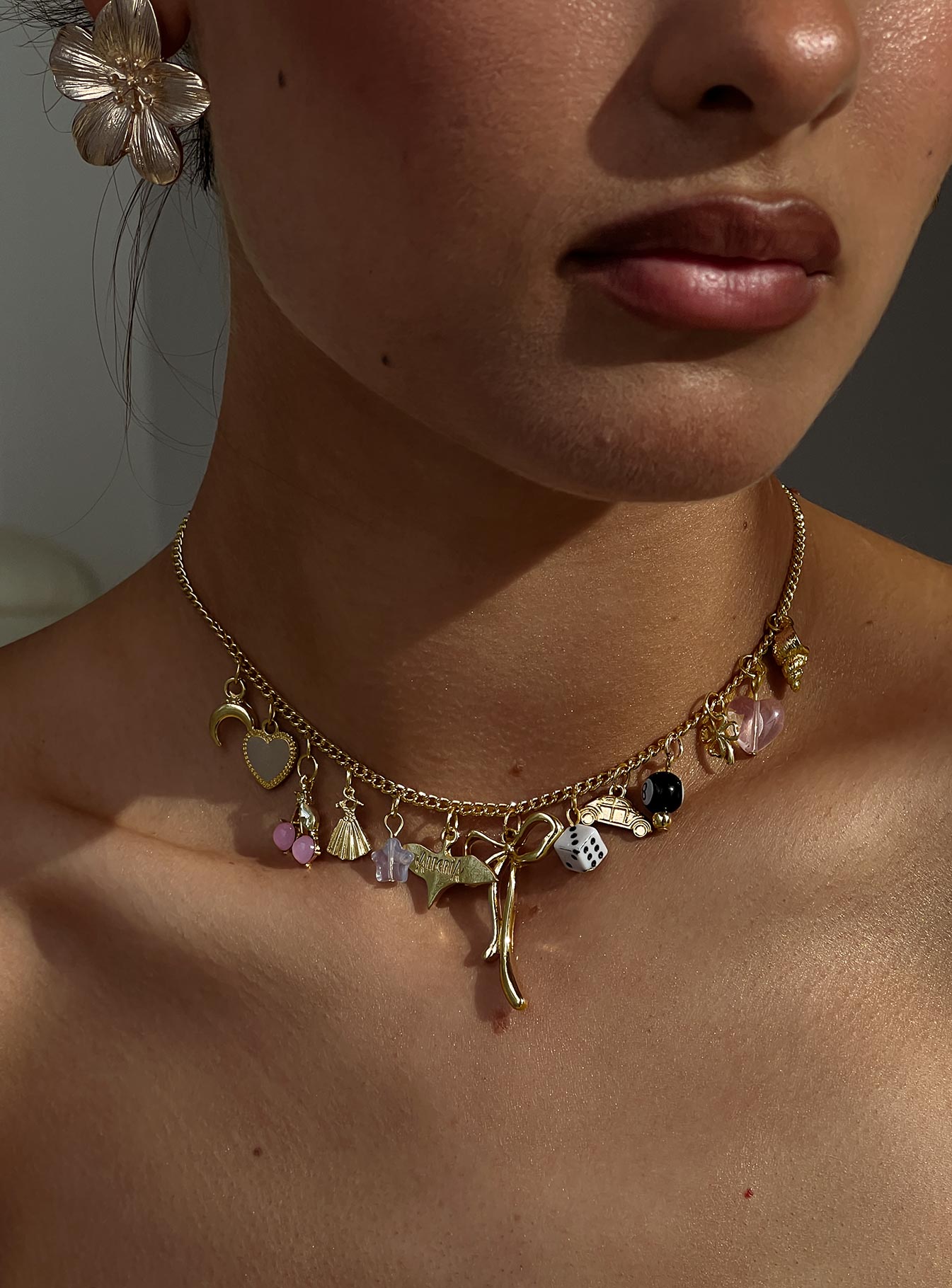 Antiqued Charm Necklace Gold、mySite、solidvoid