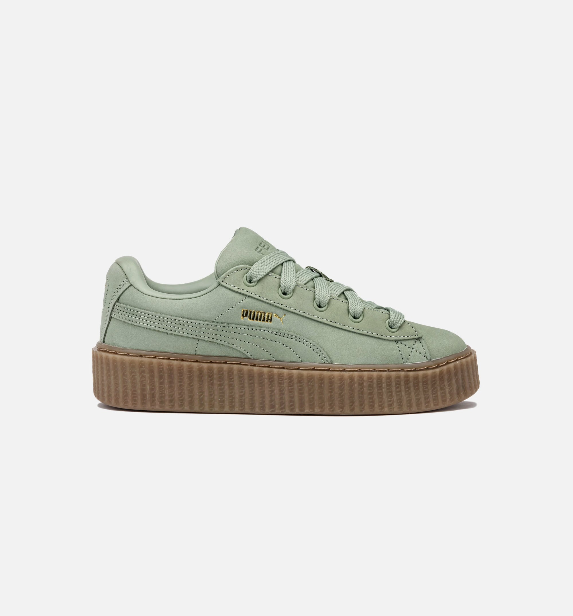 Fenty Creeper Phatty Earth Tone Grade School Lifestyle Shoe - Green Fog/Gold/Gum、mySite、dreamappss