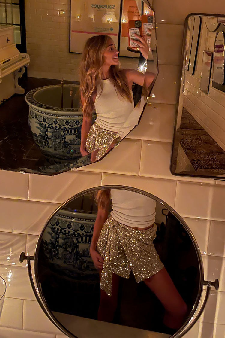 Silver Sequin Mini Jaspre Skirt、mySite、solidvoid