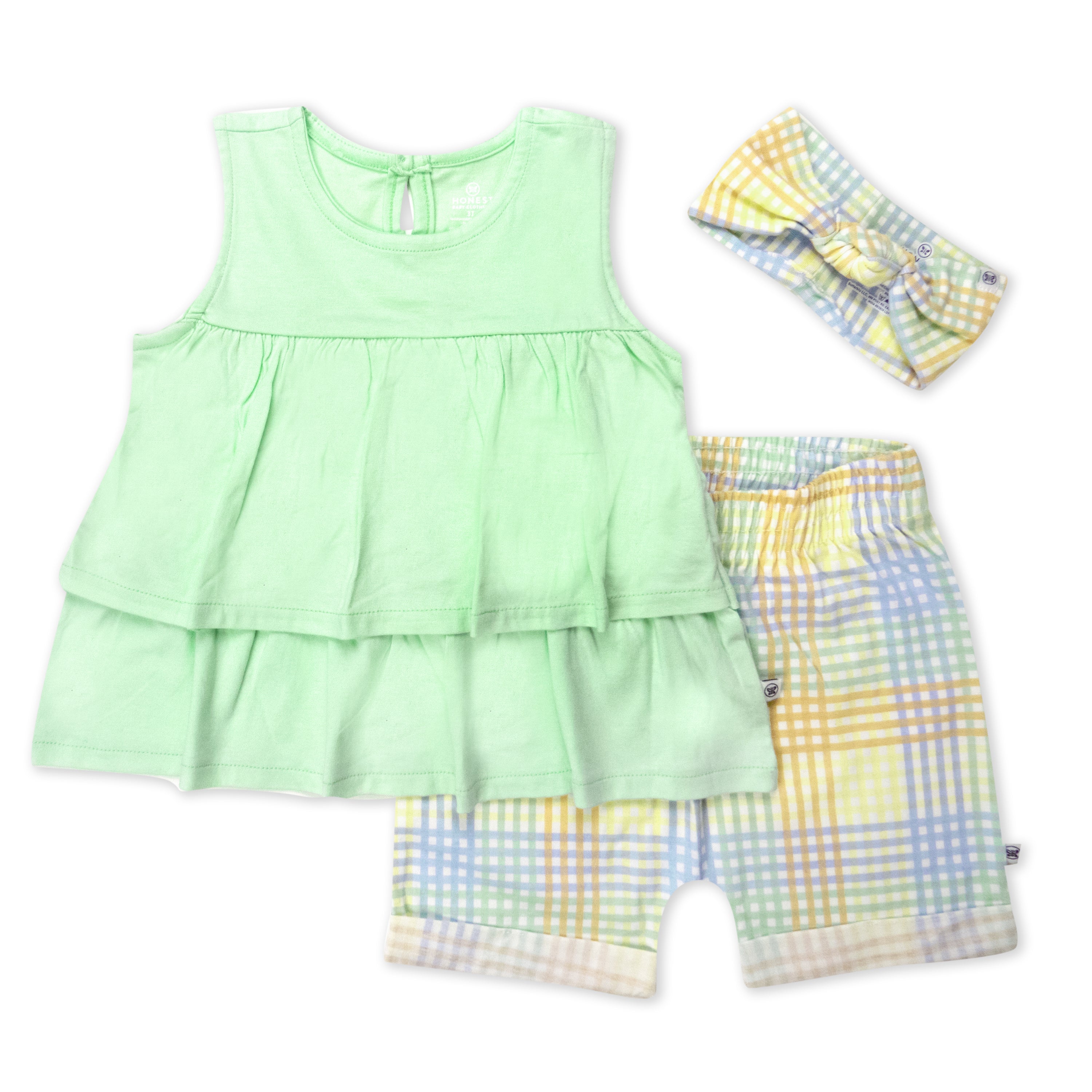  Toddler 3-Piece Ruffle Top, Short and Headband Set、mySite、layawaytickets