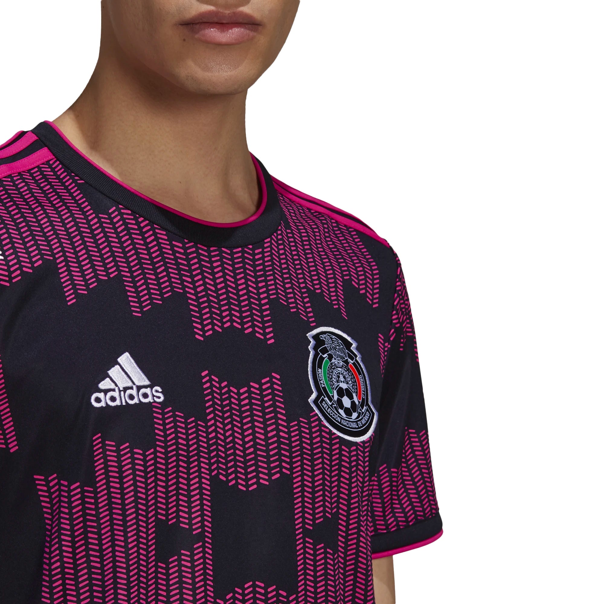 adidas Men's Mexico 2021/22 Home Jersey Black/Real Magenta、mySite、noshort