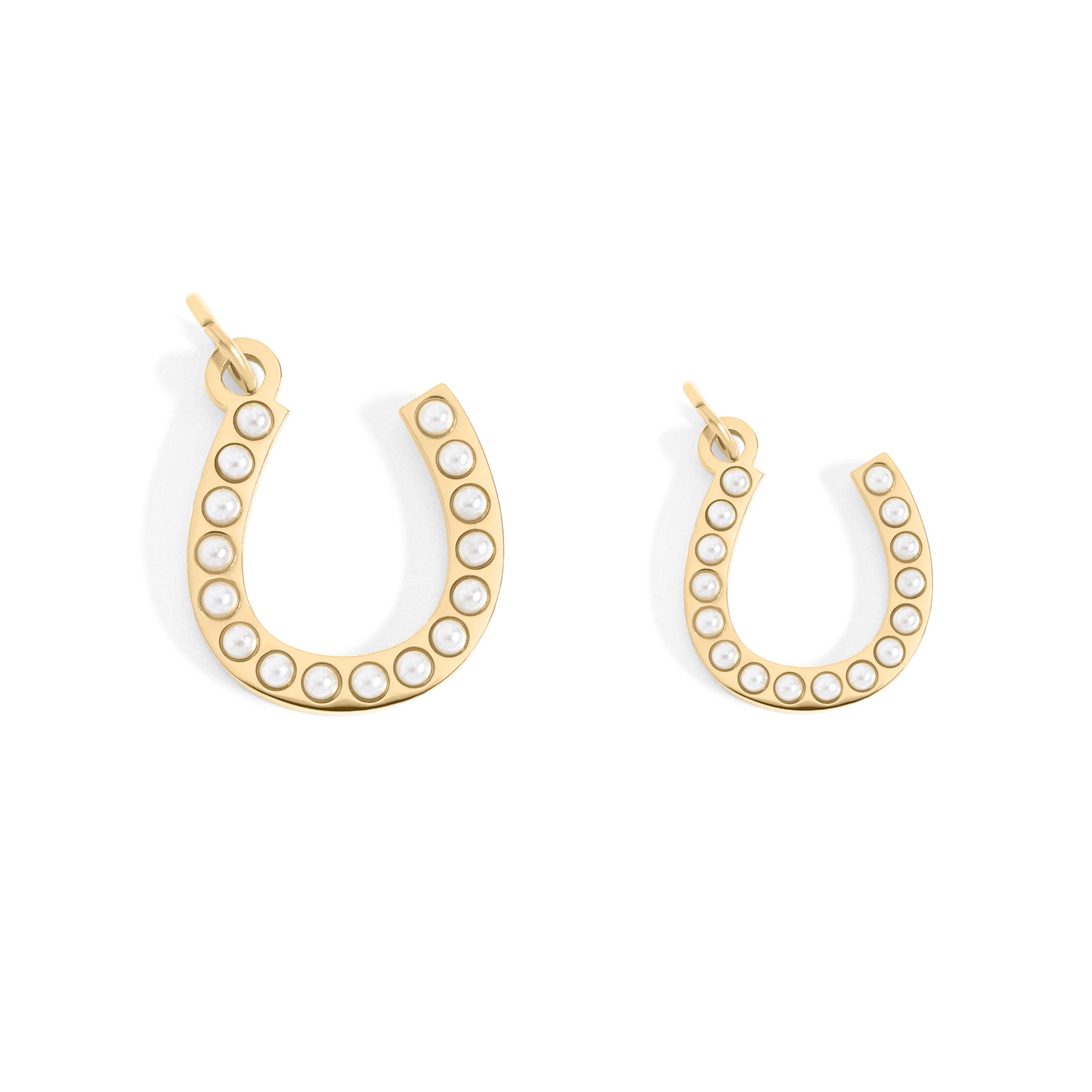18K Gold PVD Stainless Steel Pearl Horseshoe Charm / PDL0251、mySite、dreamappss
