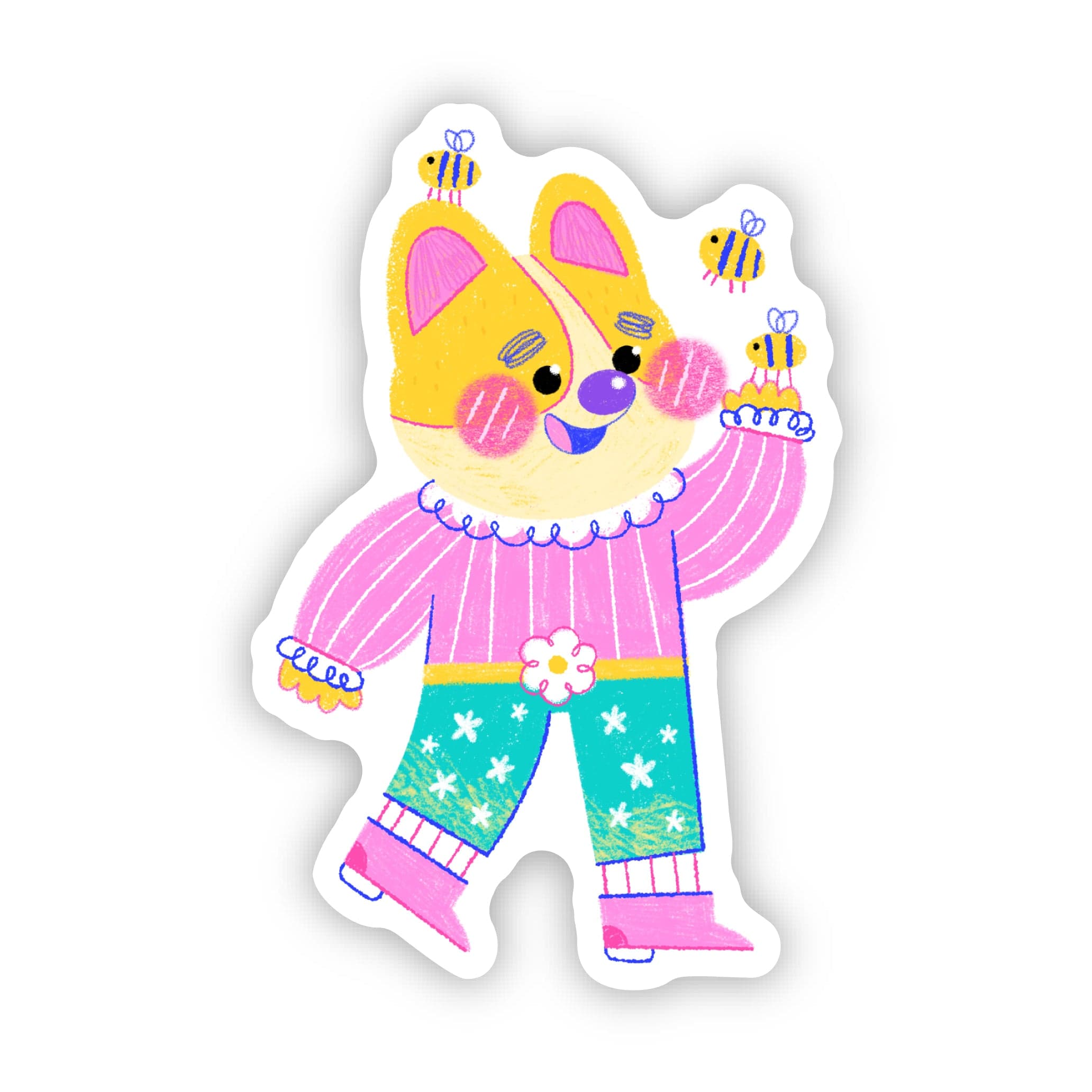  Bee Happy Cute Dog Sticker、mySite、elrpsem3k