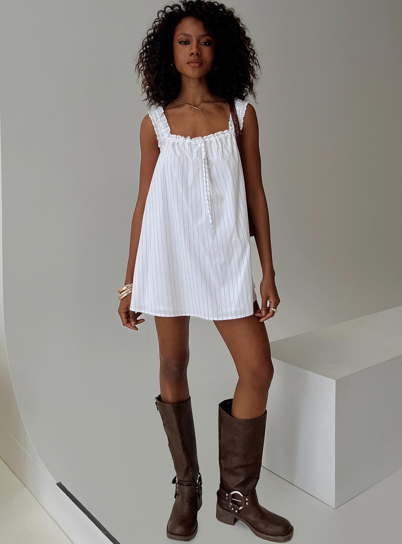 Swing Mini Dress Stripe、mySite、solidvoid