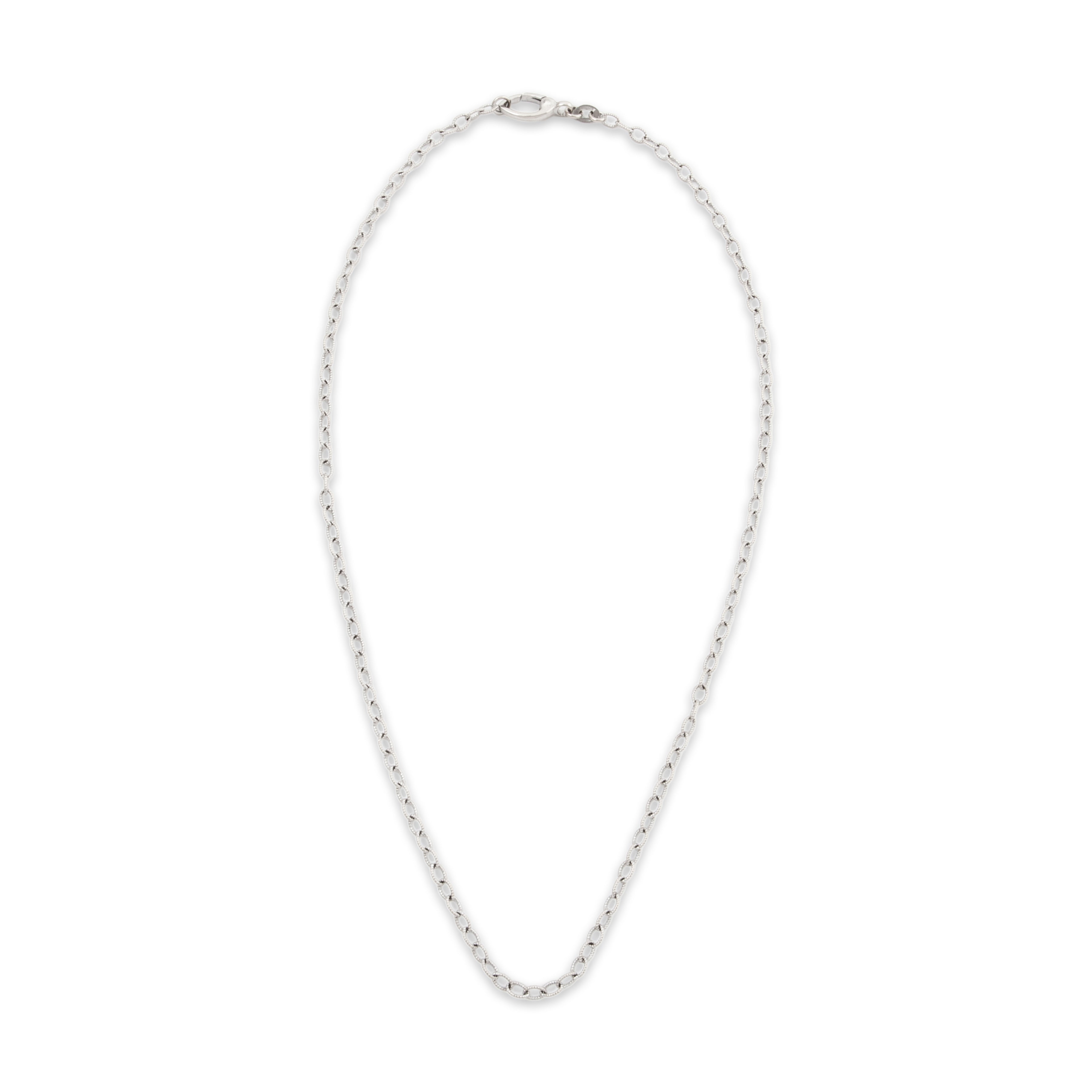 Vintage 14k White Gold Textured Link Necklace 16、mySite、hinf8tx79