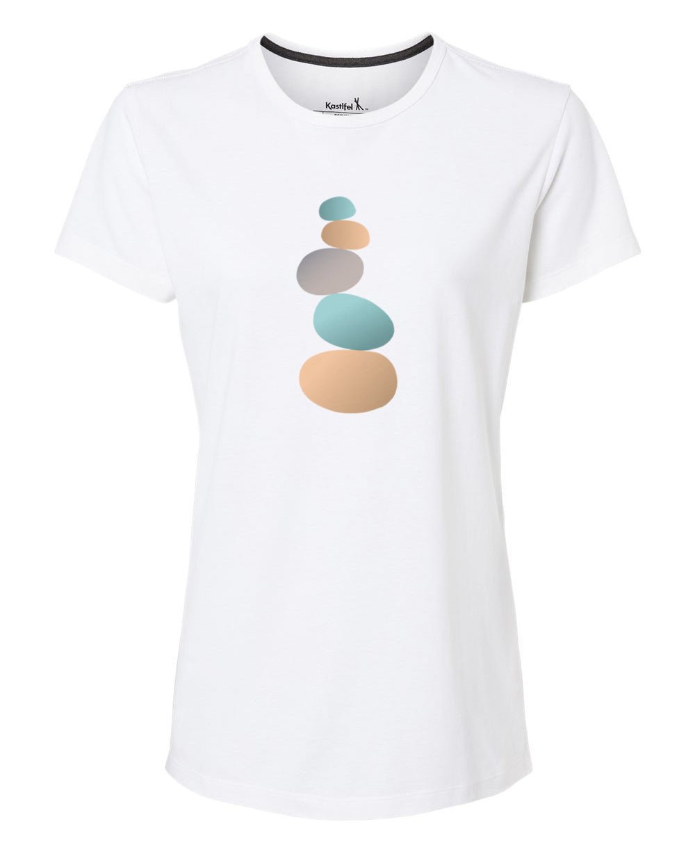 Eco-Zen Cairn Rocks Women's T-Shirt、mySite、topwebapps