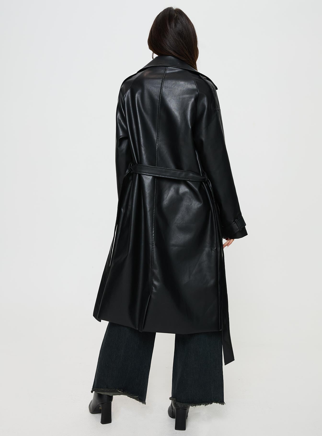 Neo Faux Leather Trench Onyx、mySite、solidvoid
