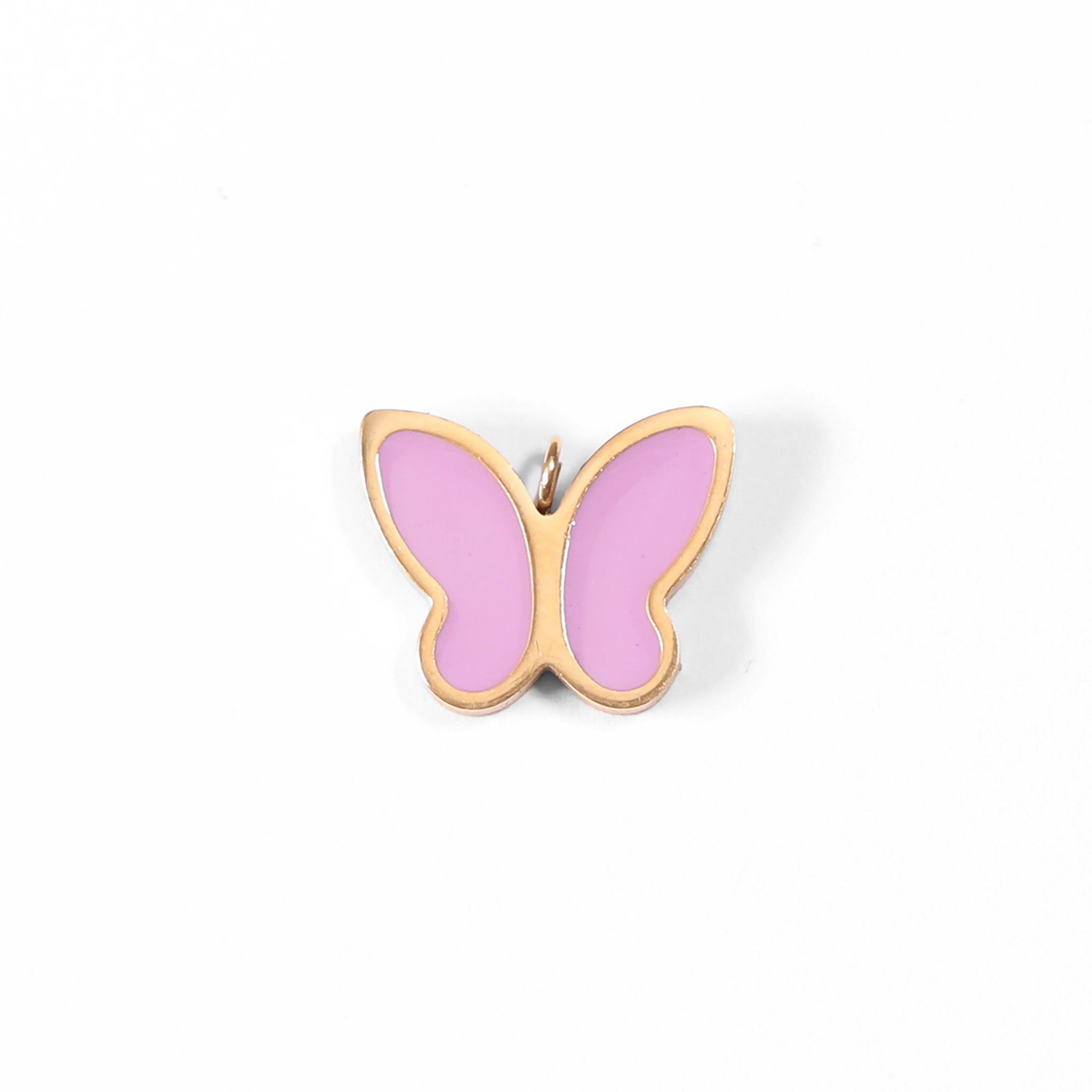 18K Gold PVD Stainless Steel Epoxy Pink Butterfly Charm / PDL0071、mySite、dreamappss