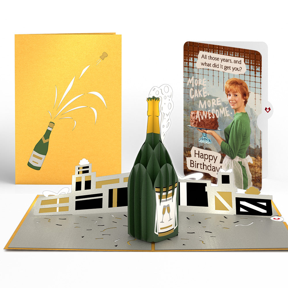 Champagne Celebration Birthday Pop-Up Card and More Cake More Awesome Sentiment Set、mySite、solidvoid
