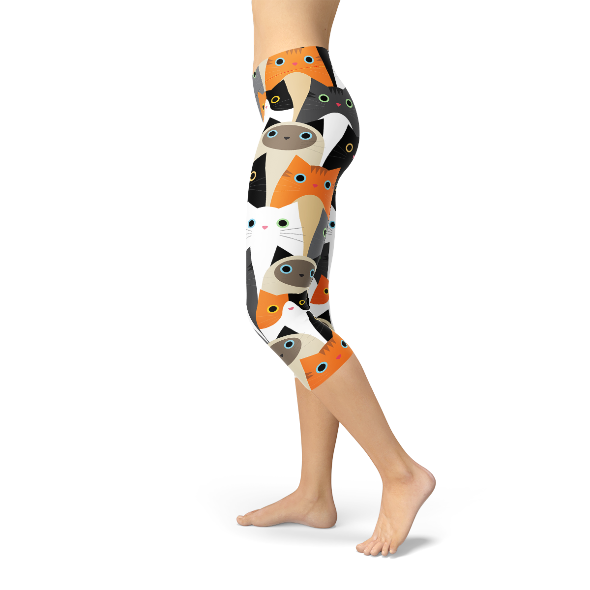Women's All Over Cats Capri Leggings、mySite、camillekostekn