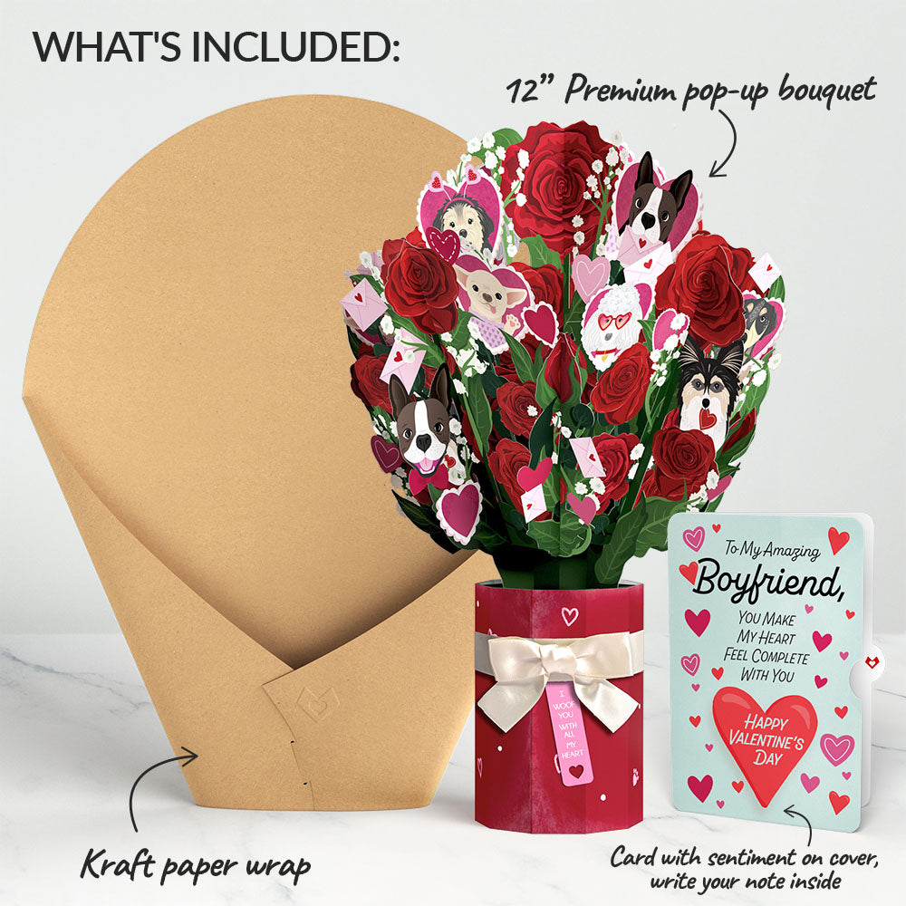 I Woof You Dog Valentine Bouquet and Sentiment Set for Boyfriend、mySite、solidvoid