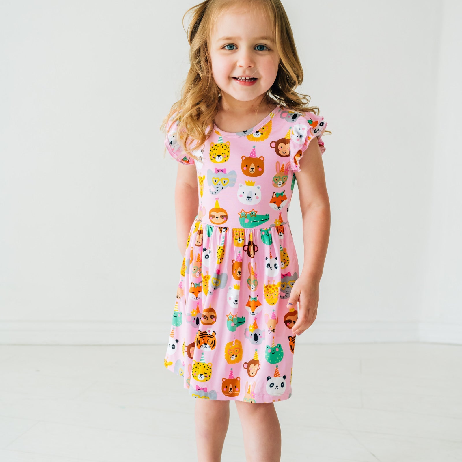 Pink Party Pals Flutter Skater Dress、mySite、g9winljtr