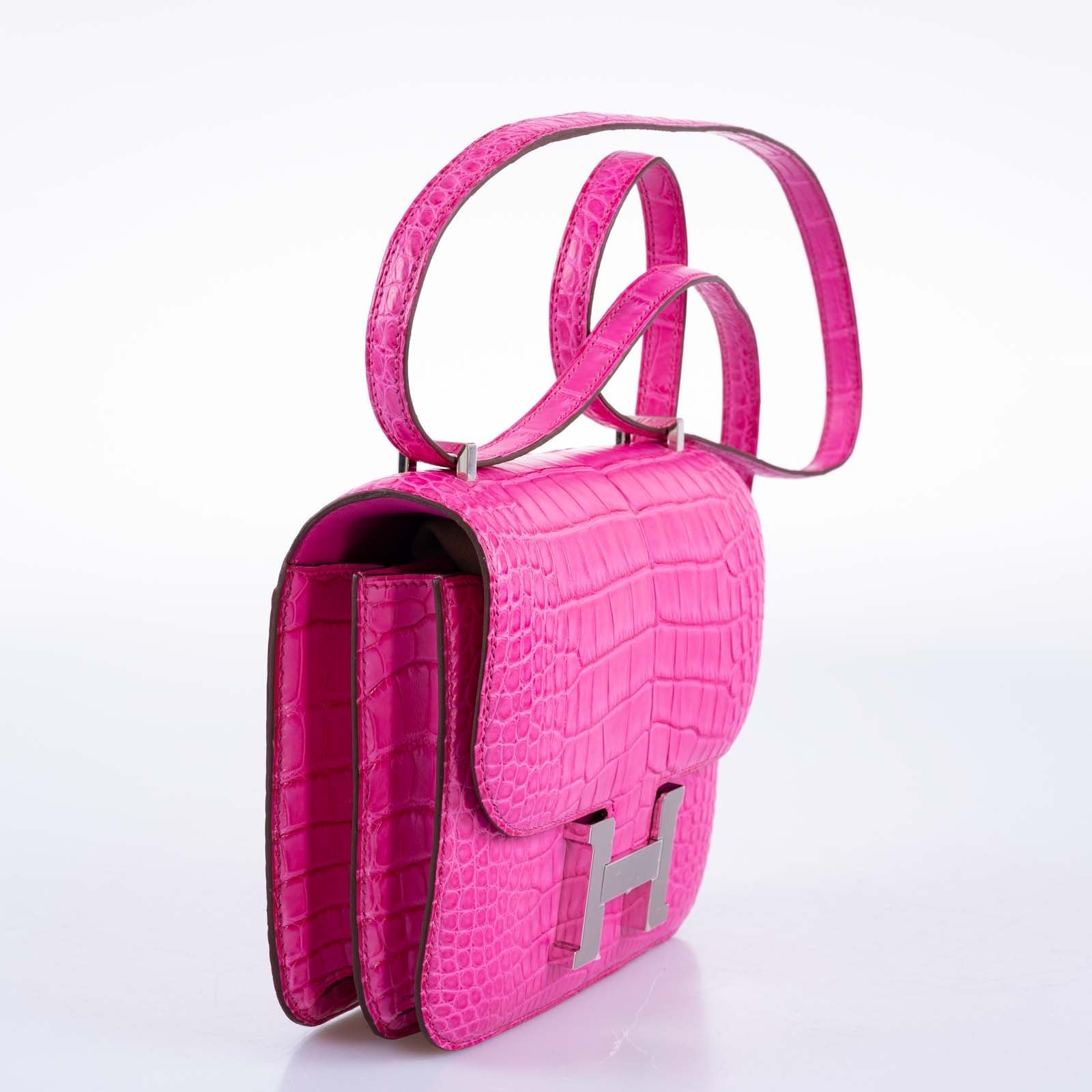 Hermès Constance 18 Rose Shocking Matte Alligator Palladium Hardware、mySite、garminoutage.com