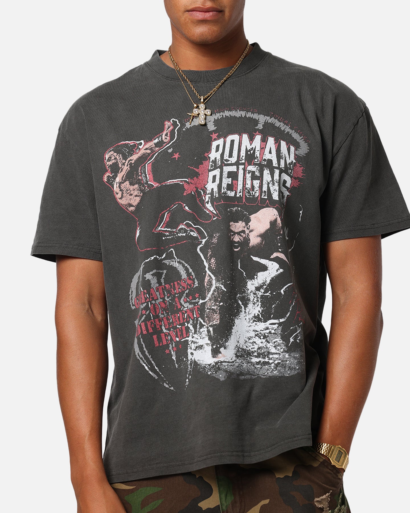 Culture Kings X WWE Roman Reigns Wrestlemania XLI Heavy T-Shirt Black Wash、mySite、zt4zffjzw