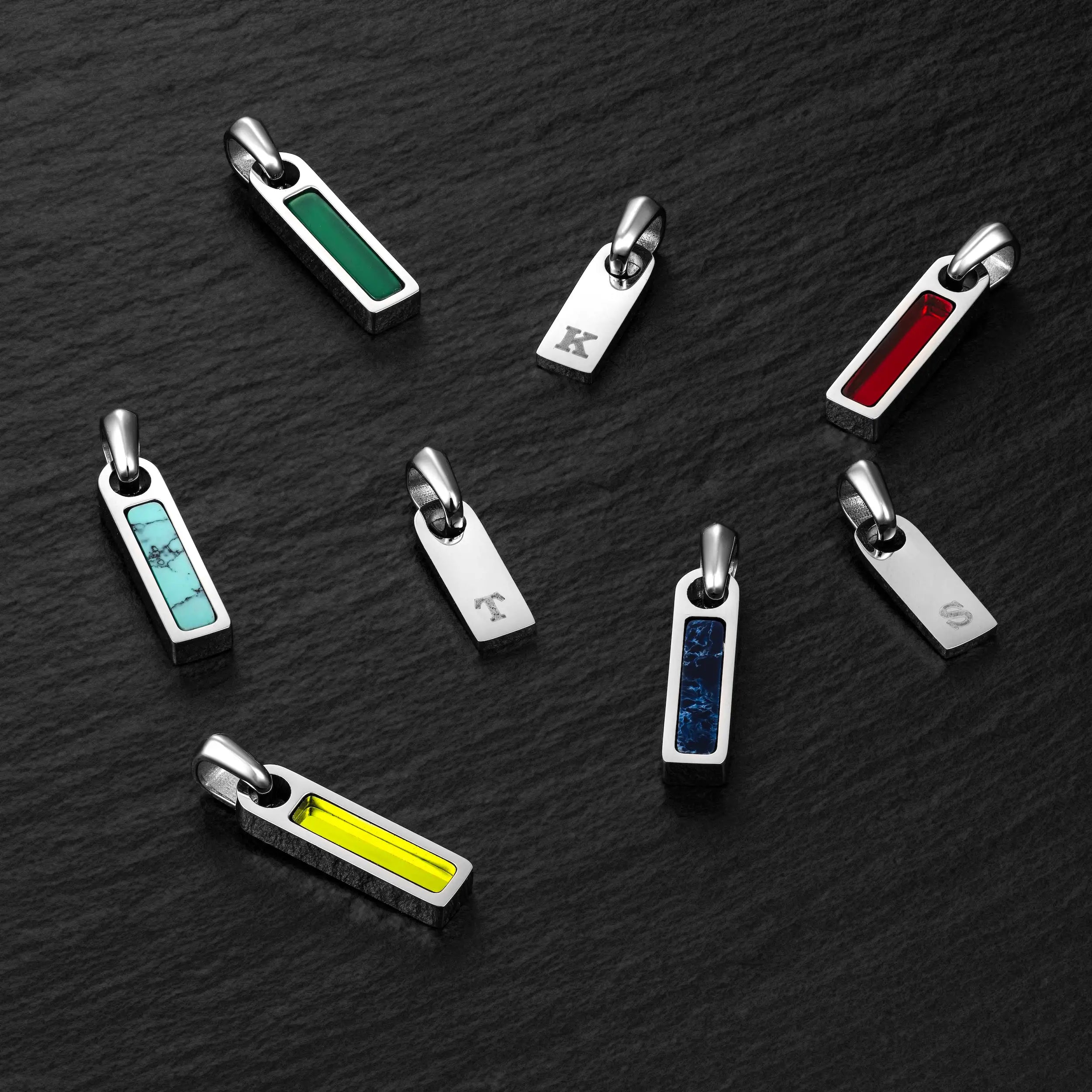 Birthstone & Initial Tag Necklace - Silver、mySite、botmansion