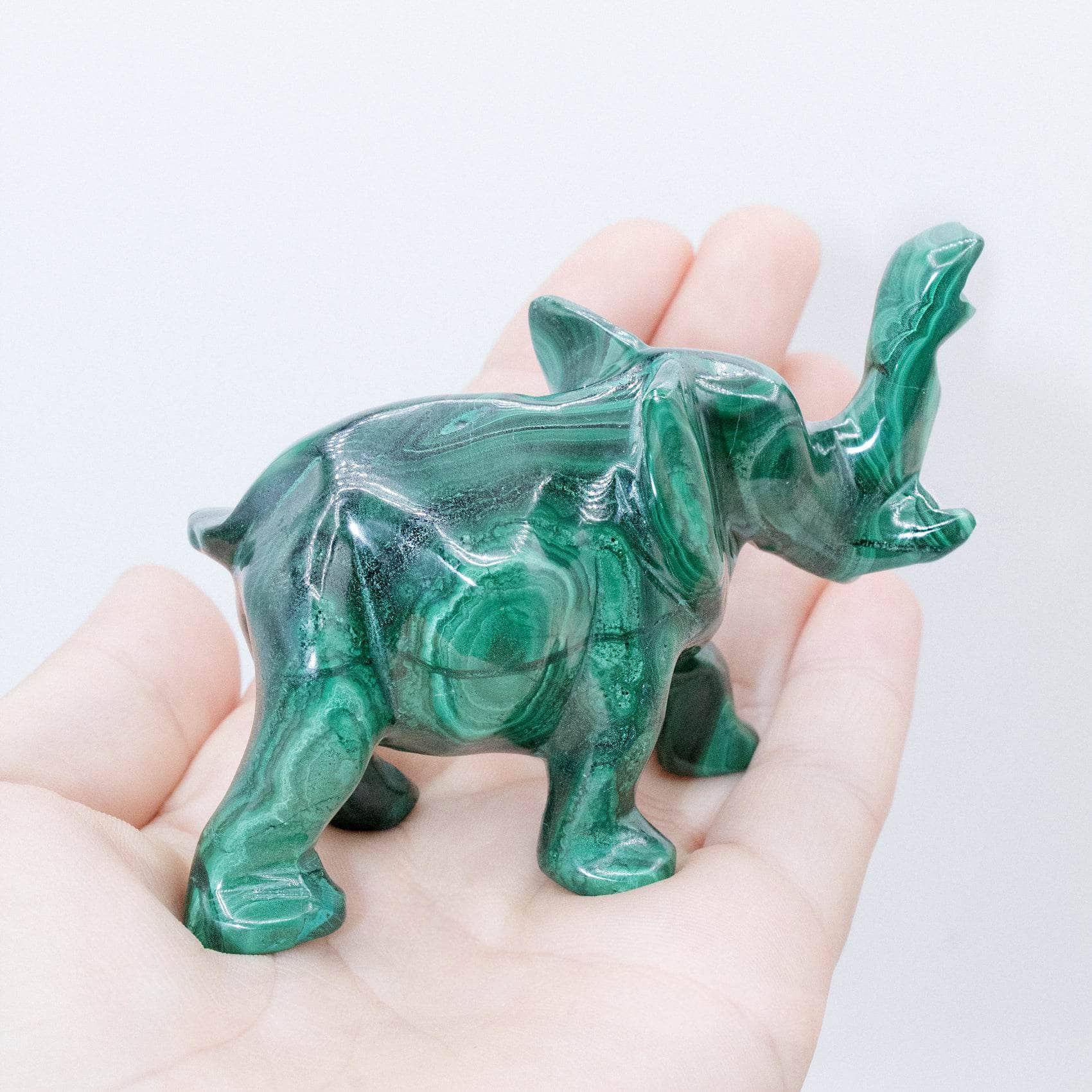 Genuine Malachite Elephants - Hand Carved - 1 of a Kind、mySite、hinf8tx79