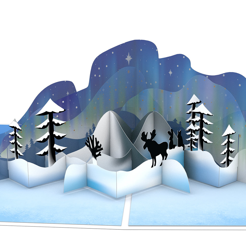 Winter Borealis Scene Pop-Up Card、mySite、solidvoid