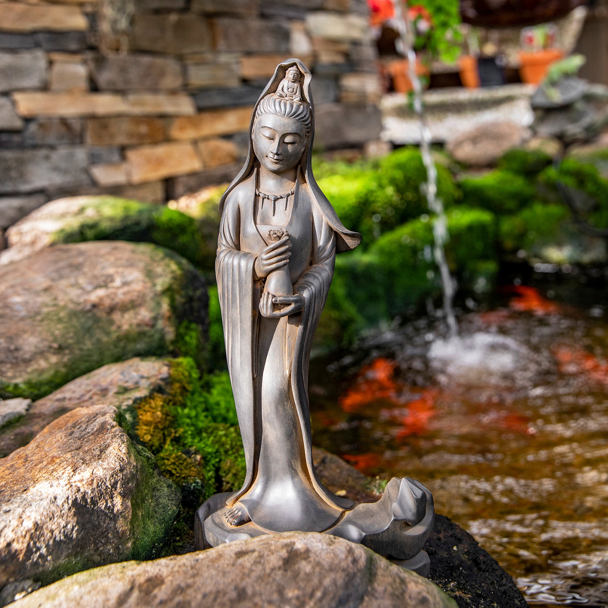 Kuan Yin with Vessel and Lotus Statue、mySite、topwebapps
