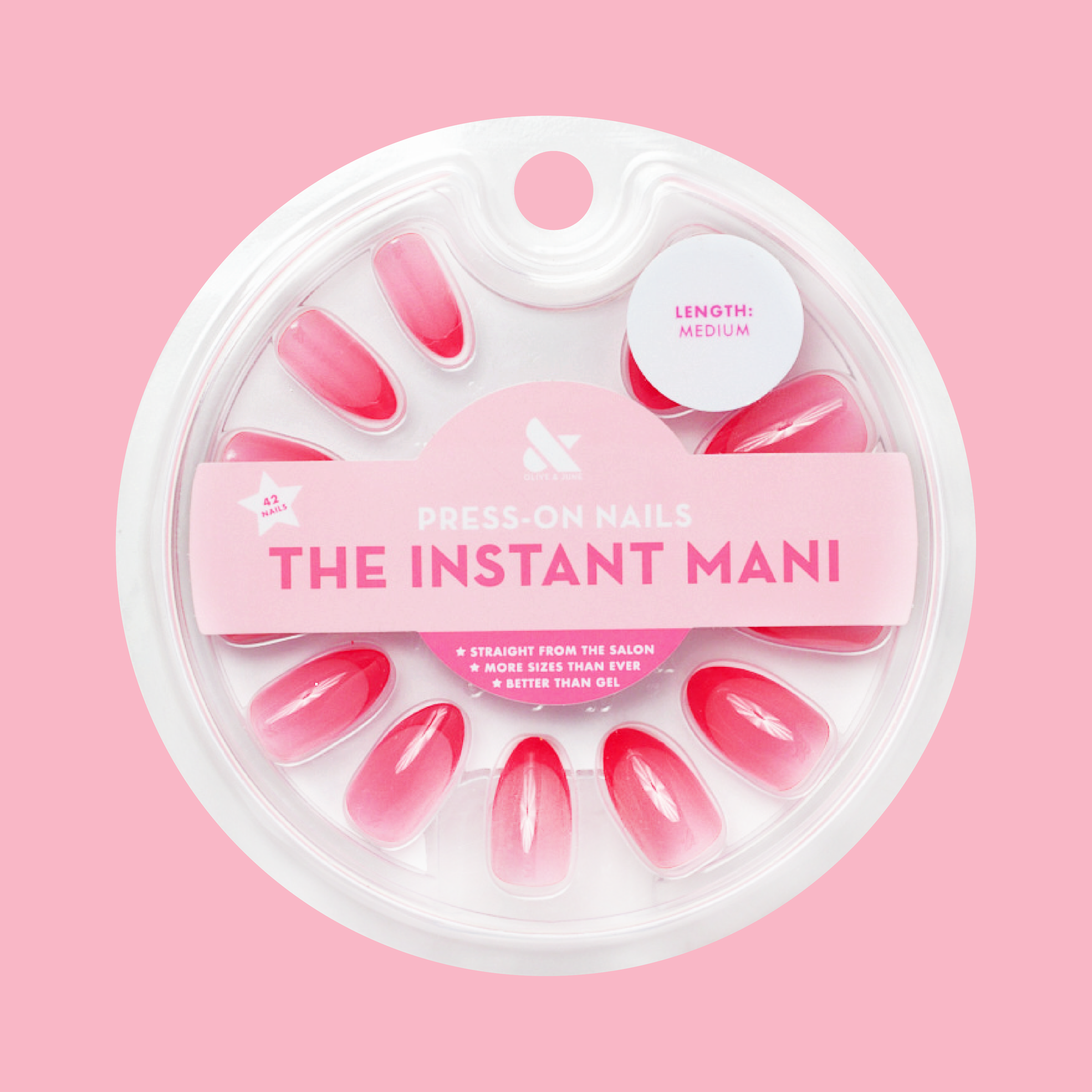 Double Pink Jelly French - Press-On | Medium | Almond - Part of Set、mySite、solidvoid