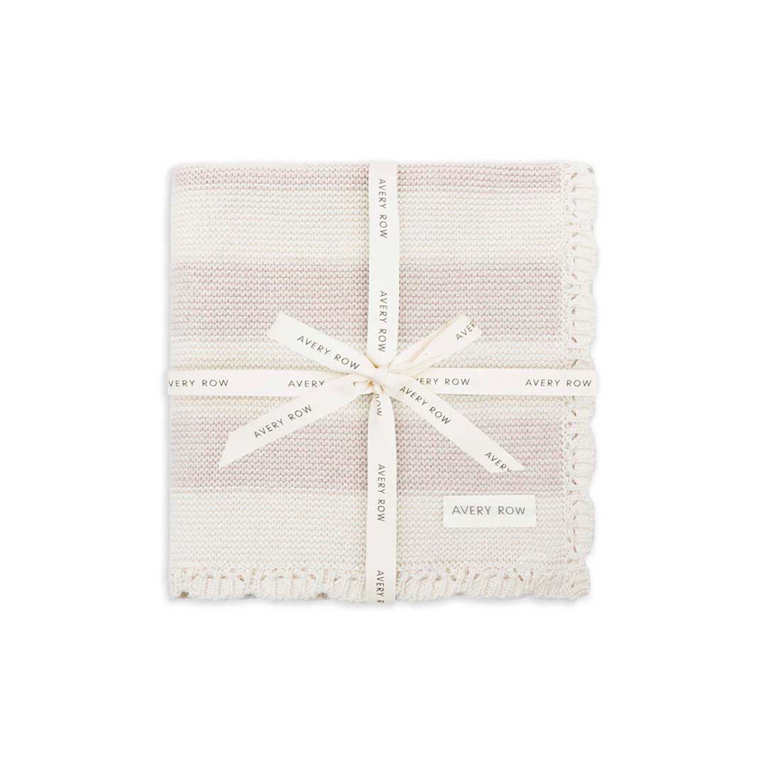  Avery Row Stripe Knit Blanket - Oat Melange、mySite、merchandisen