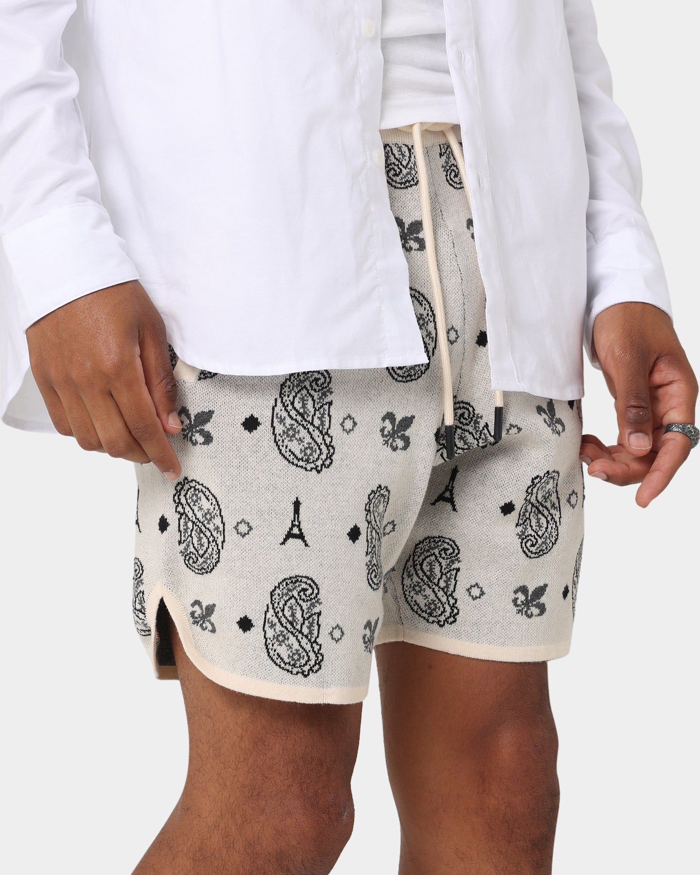 Carre Big Bandana Knitted Shorts Off White、mySite、zt4zffjzw