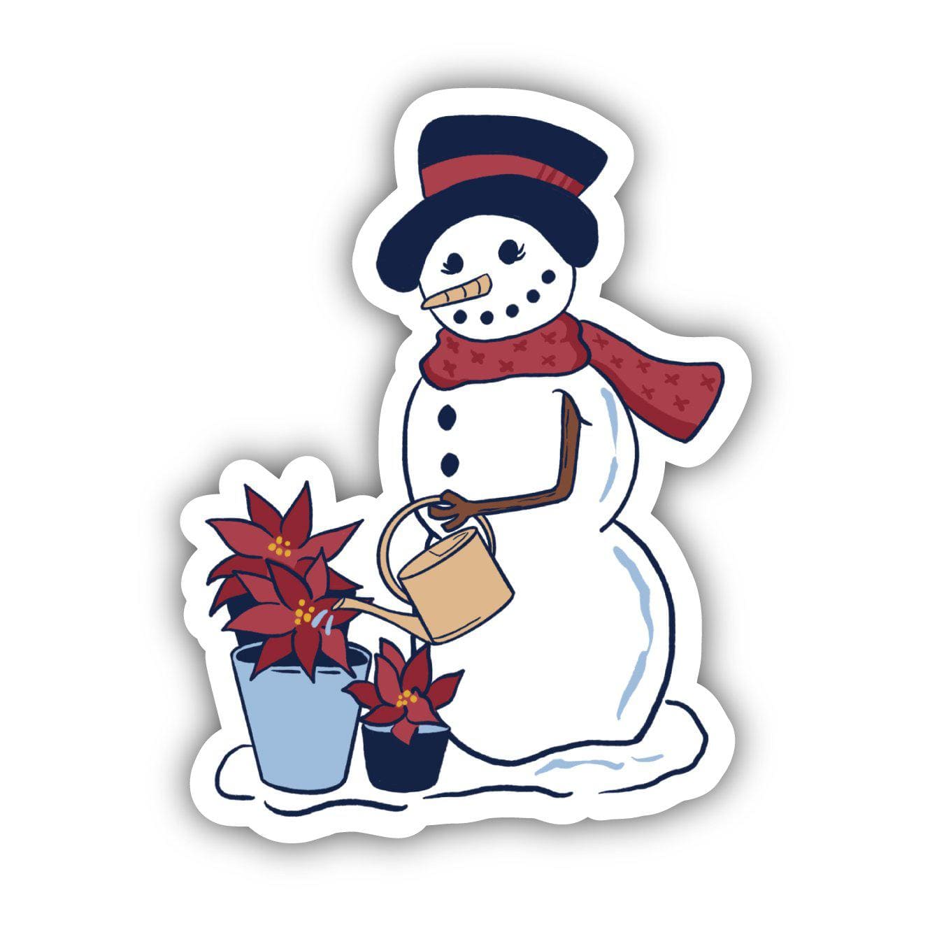  Cute Snow Woman With Flowers Winter Sticker、mySite、ghnorth