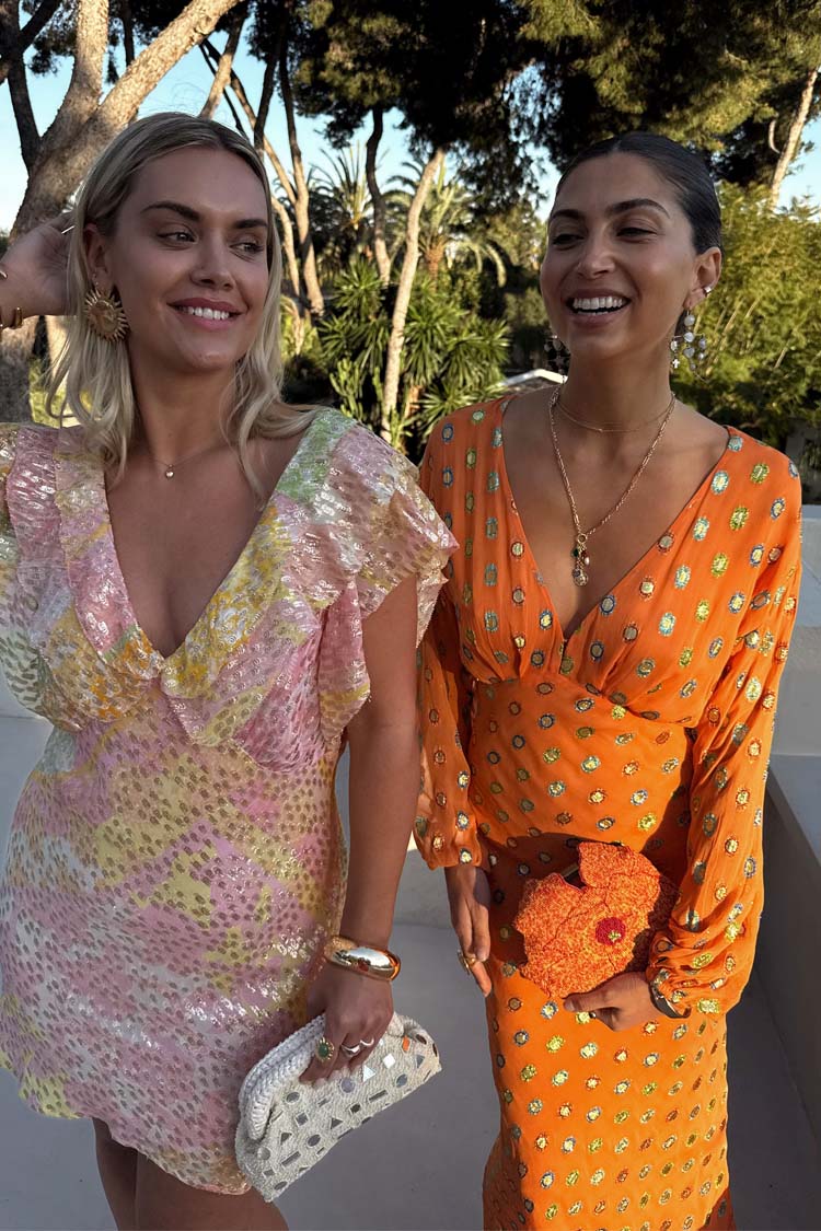 Coral Multi Foil Emma Dress Petite、mySite、solidvoid