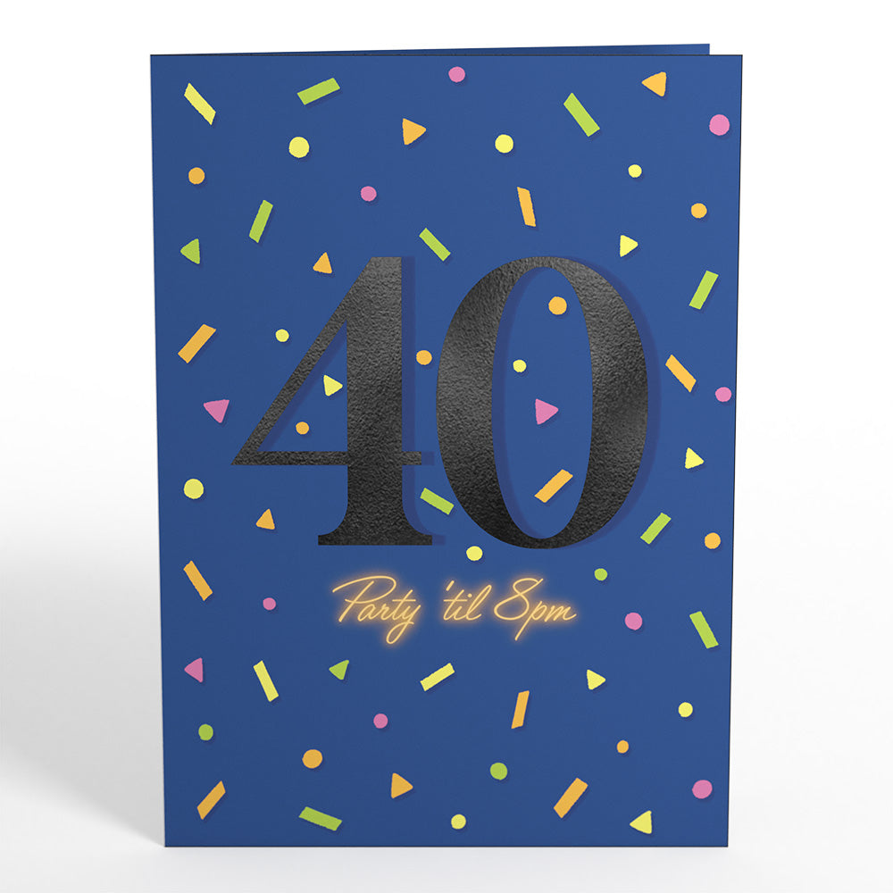 Party ’til 8pm 40th Birthday Pop-Up Card、mySite、solidvoid