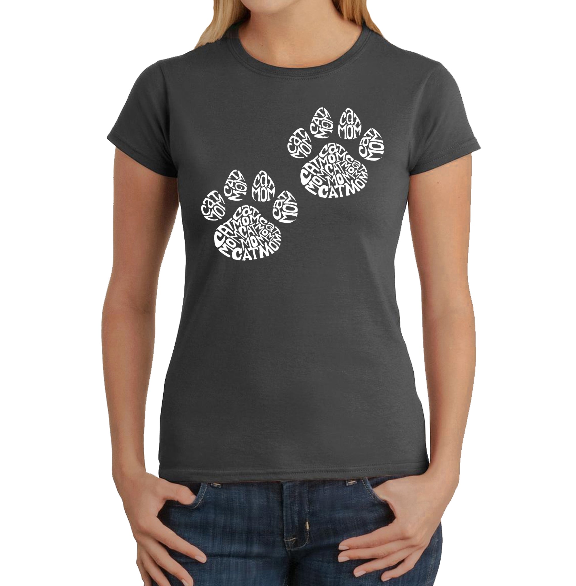Cat Mom - Women's Word Art T-Shirt、mySite、camillekostekn