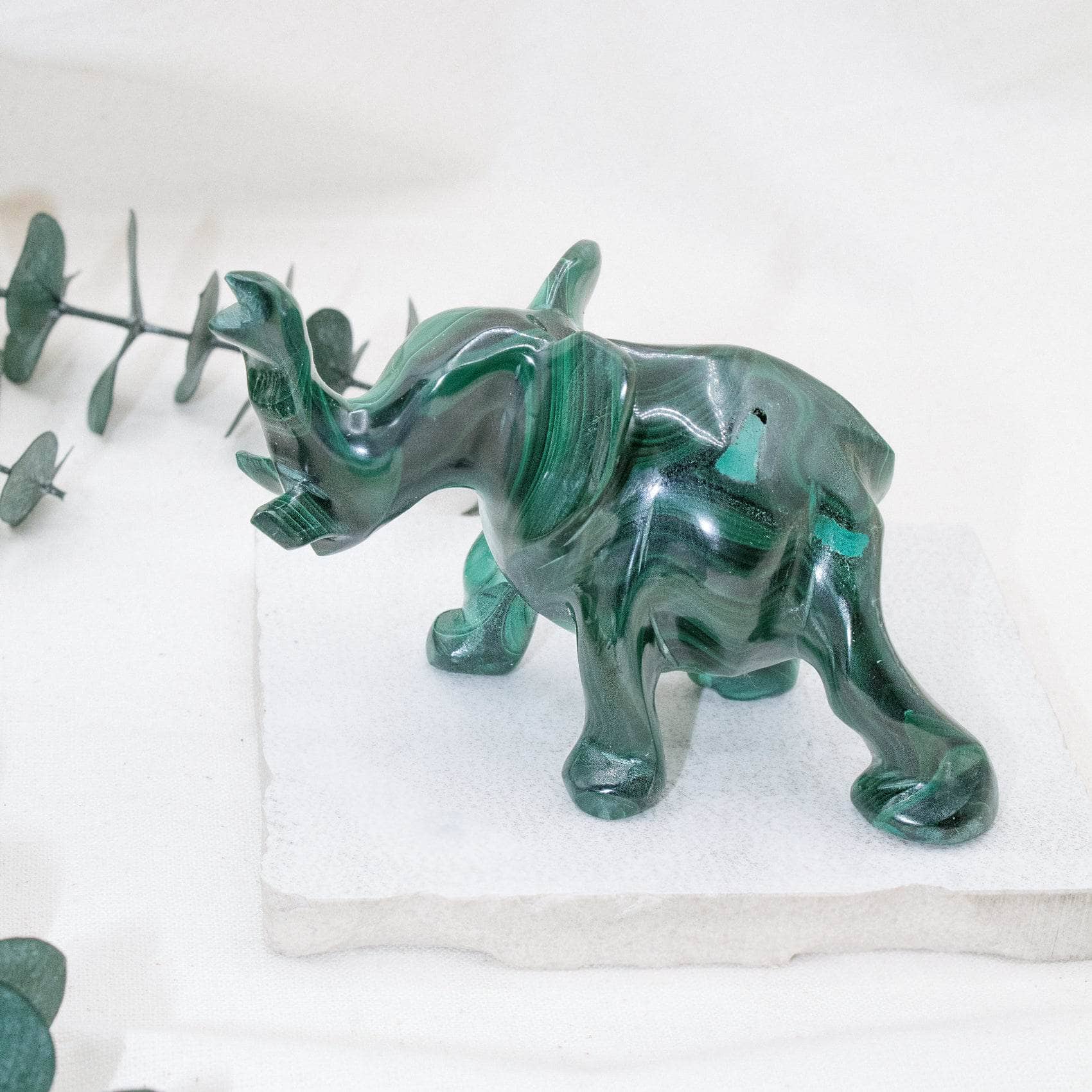Genuine Malachite Elephants - Hand Carved - 1 of a Kind、mySite、hinf8tx79