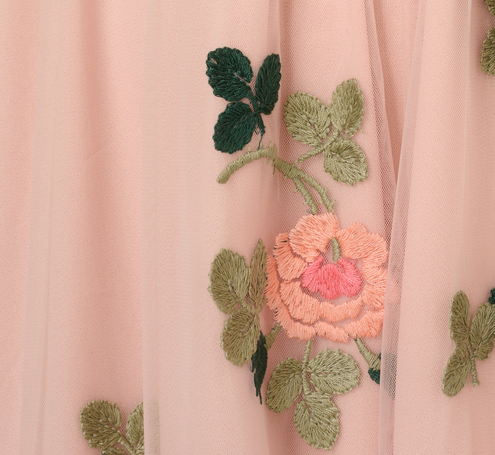 Floral Embroidered Maxi Dress With Sheer Flutter Sleeves In Blush Multi、mySite、solidvoid