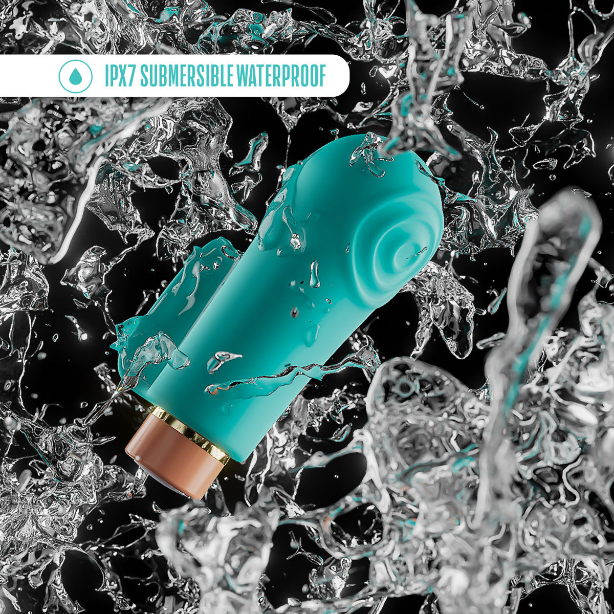 Aria By Blush® | Sensual AF: Finger Fin Teal Silicone Vibrator with Powerful RumboTech™ Technology、mySite、bottomscart