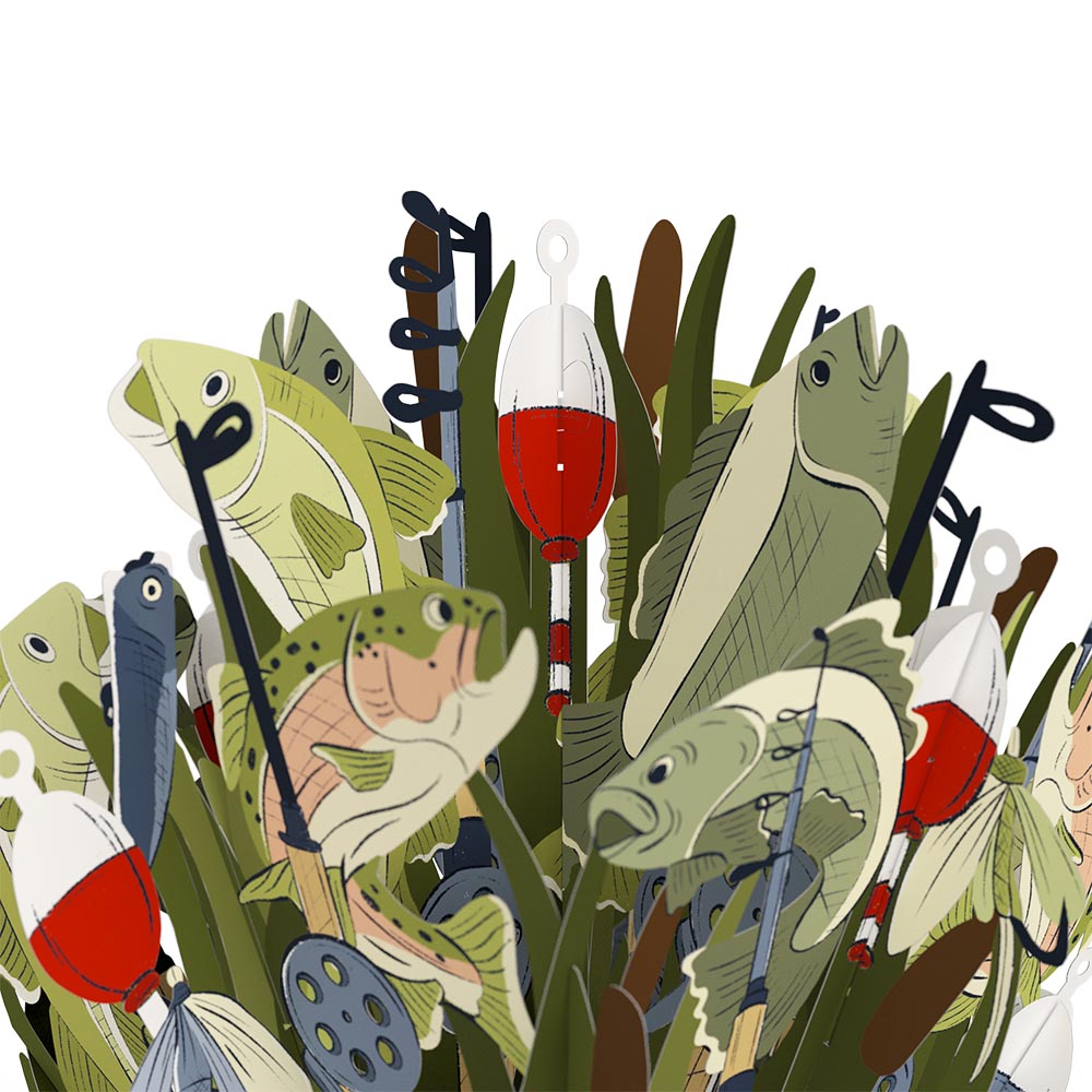 Kick-Bass Dad Father's Day Pop-Up Card & Bouquet Bundle、mySite、solidvoid