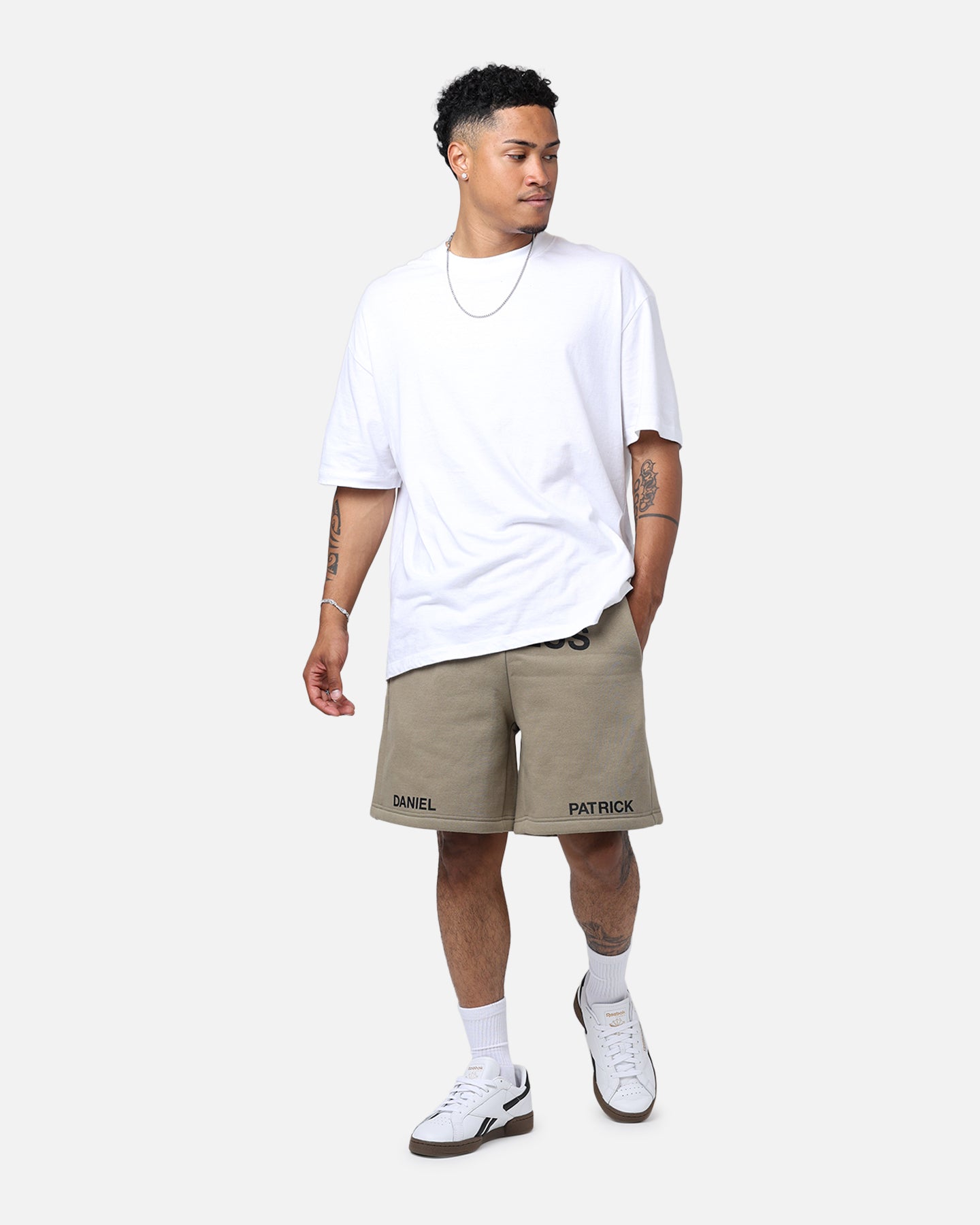 Daniel Patrick Surplus Logo Sweat Shorts Washed Olive、mySite、zt4zffjzw