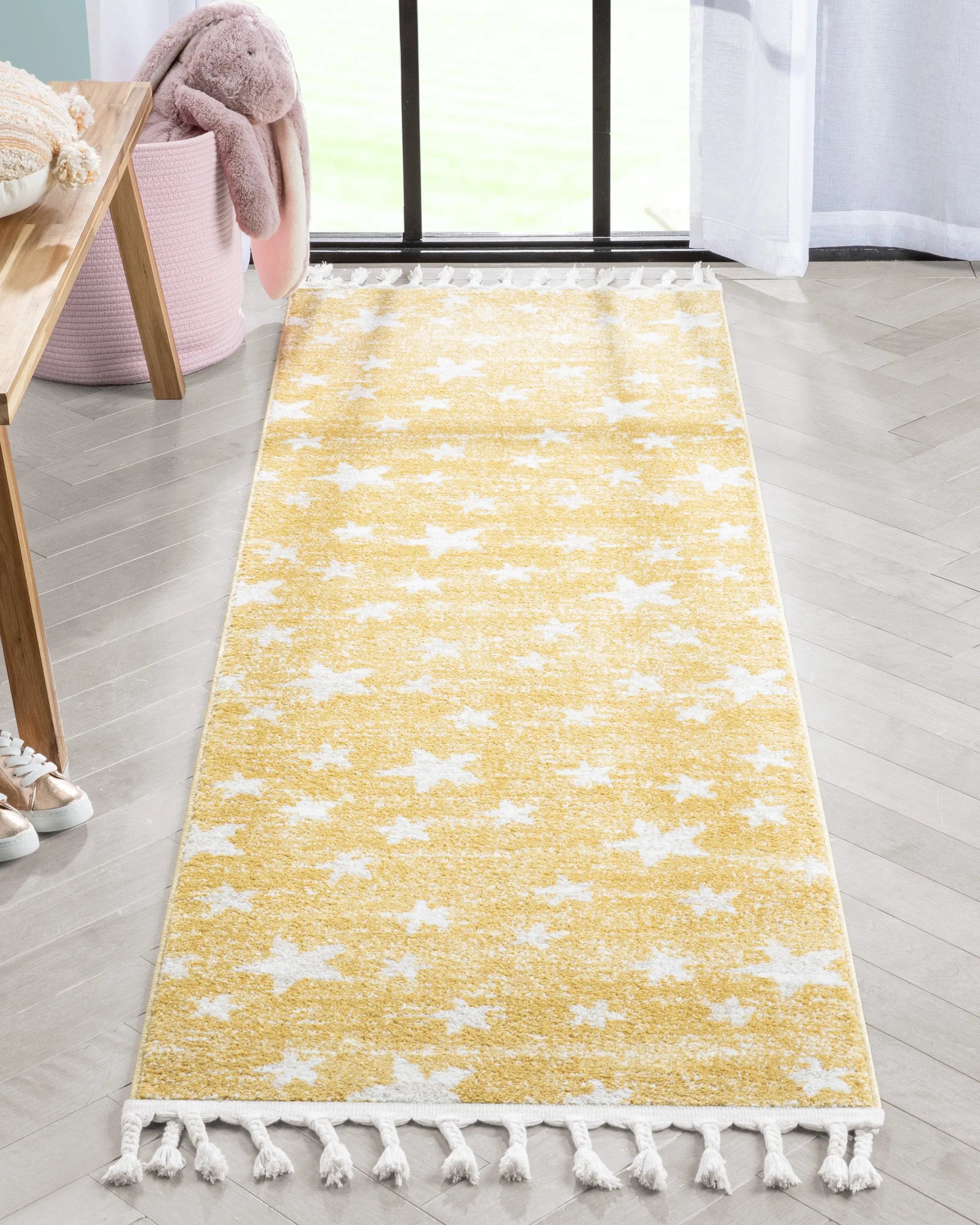 Stars Modern Geometric Yellow Kids Rug、mySite、gigharbornorthrealestate