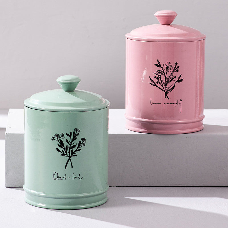 Stainless Steel Jar Canister Set | Pink Green | Set of 2、mySite、camillekostekn