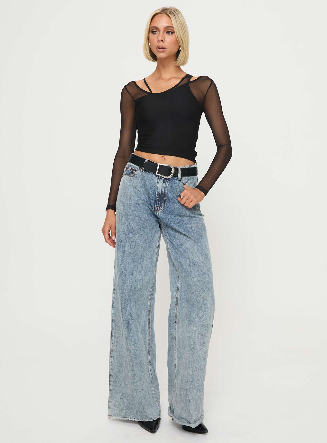 Fulfilled Long Sleeve Top Black、mySite、solidvoid