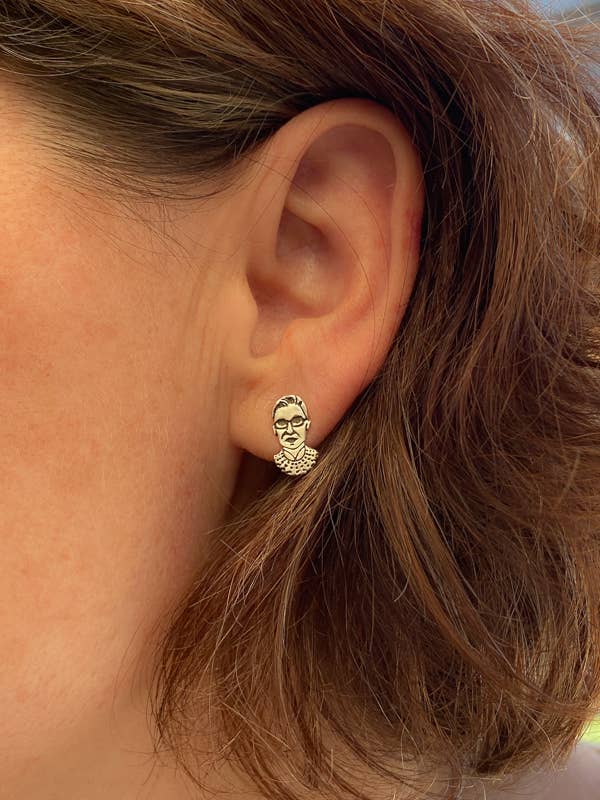 Ruth Bader Ginsburg RBG Stud Earrings - Sterling Silver or Gold、mySite、topwebapps