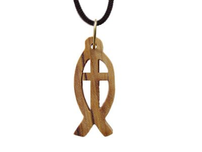 Olive Wood Fish With Cross Pendant (1.3H)、mySite、topwebapps