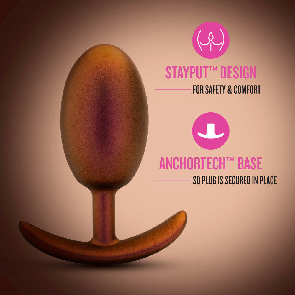 Anal Adventures Matrix By Blush® | The Neutron Plug: 4 inch Vibrating Inner Ball Butt Plug in Cosmic Copper | With Stayput™ Technology & Anchortech™ Base、mySite、bottomscart