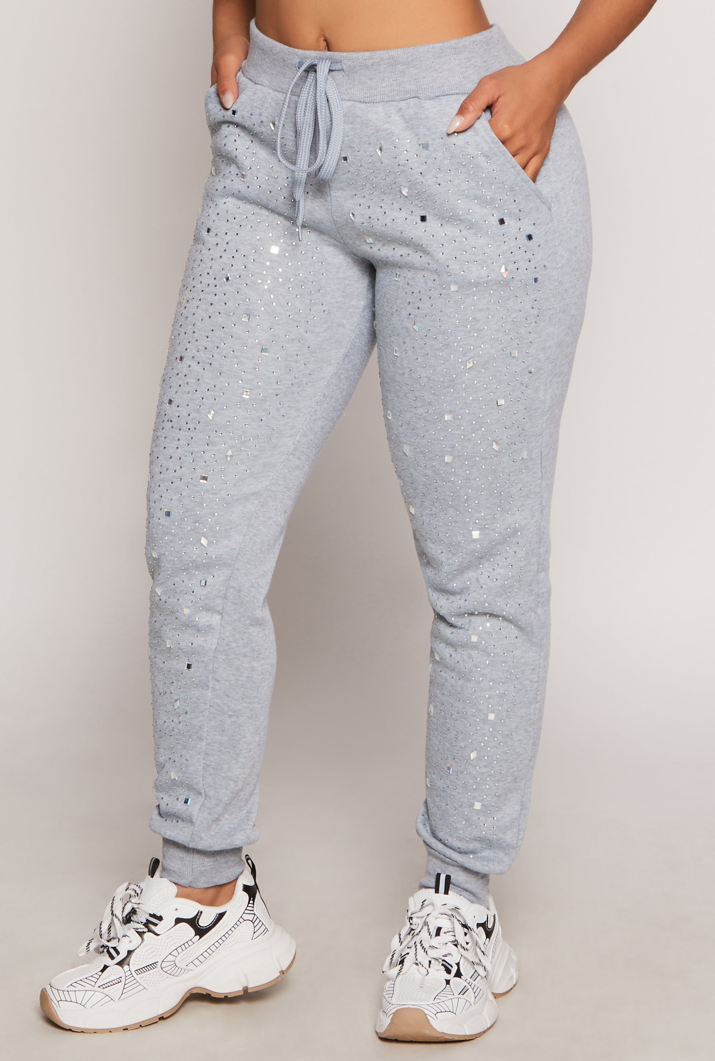 Rhinestone Drawstring Joggers、mySite、camillekostekn