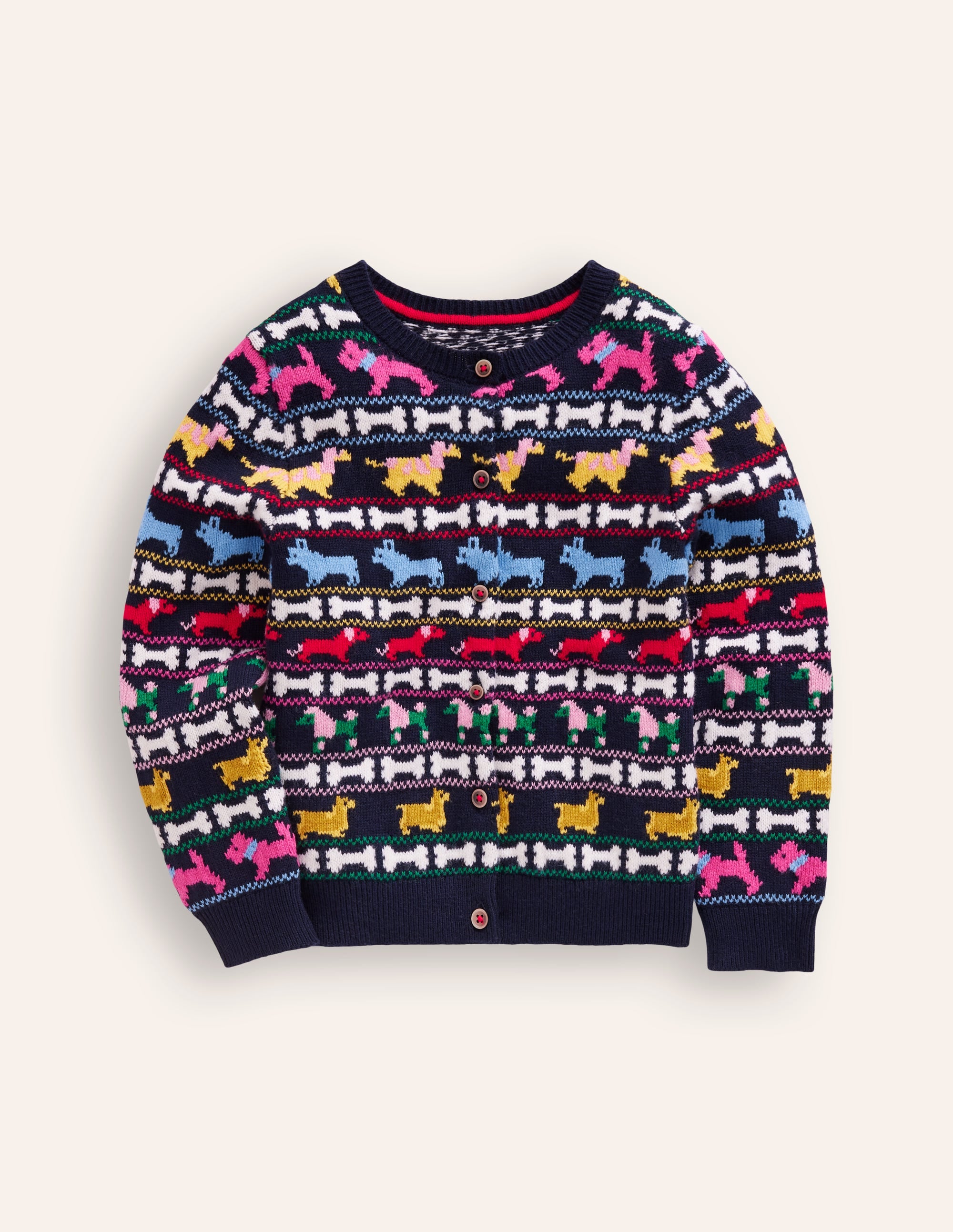  Edie Fair Isle Cardigan-Navy Multi Dogs、mySite、ashleygrahame