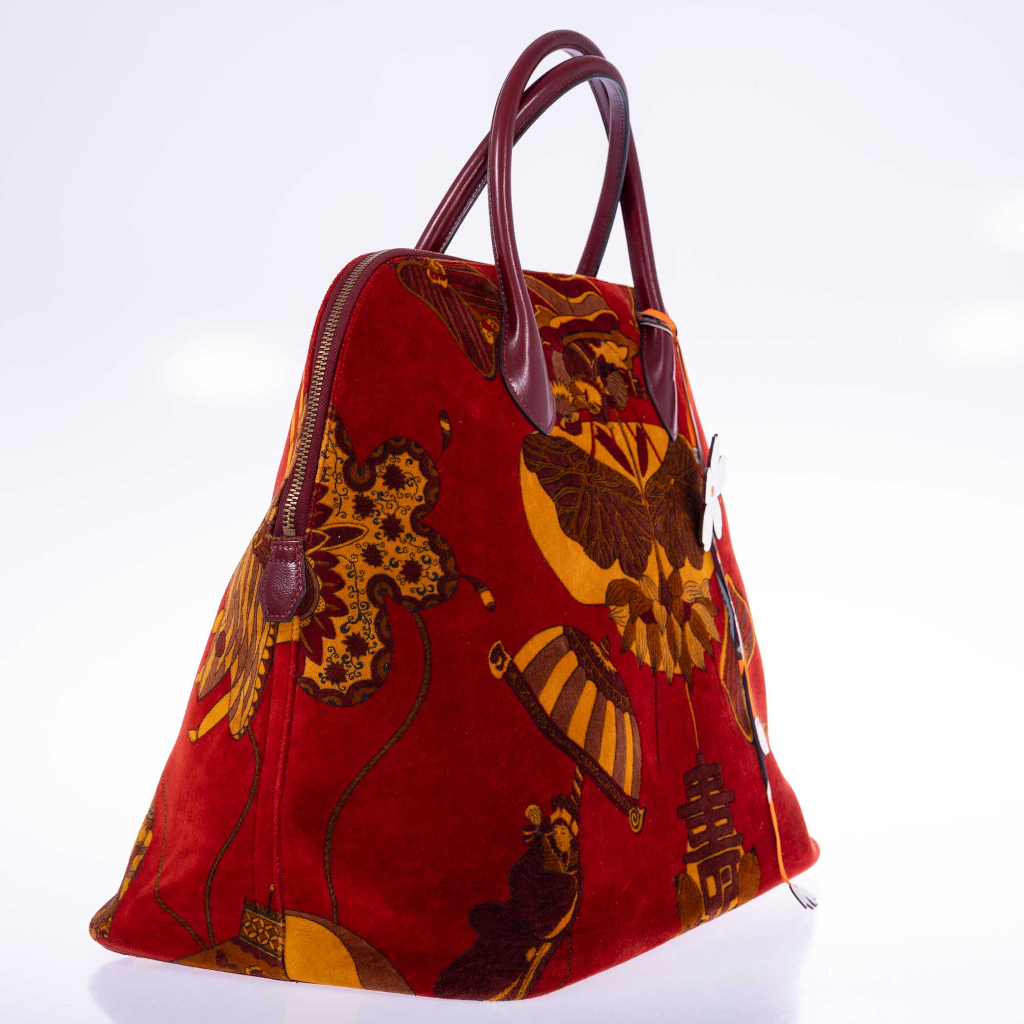 Vintage Hermès Bolide 45 SOIES VOLANTES Rouge H Box and Velvet Travel Bag、mySite、garminoutage.com